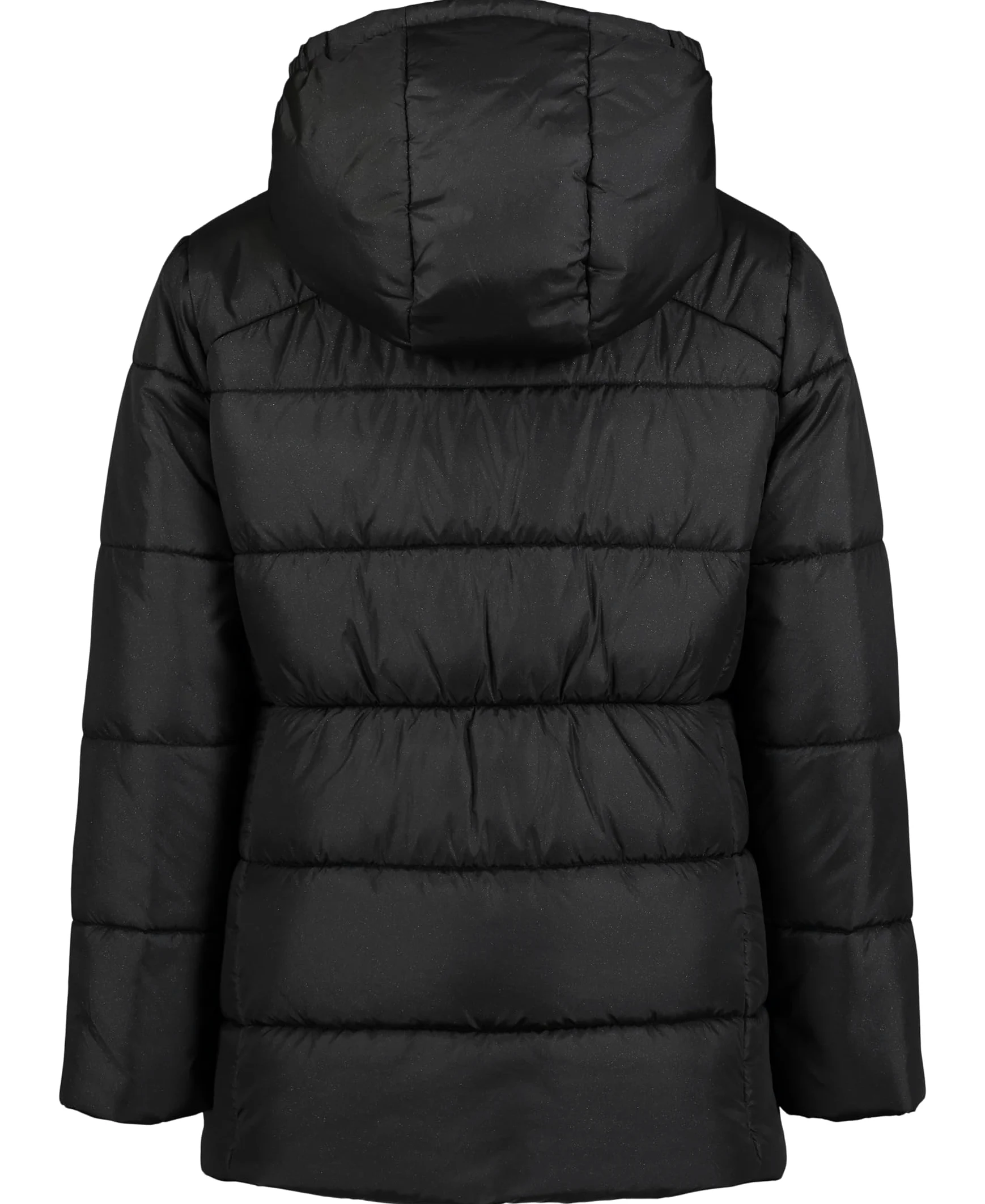Under Armour Dziewczęca kurtka Parka Willow – najcieplejsza wodoodporna oddychająca kurtka zimowa z podszewką z polaru, pikowana izolacja i kaptur, wiek 6-14 lat, Czarny/złoty, 10-11 Years