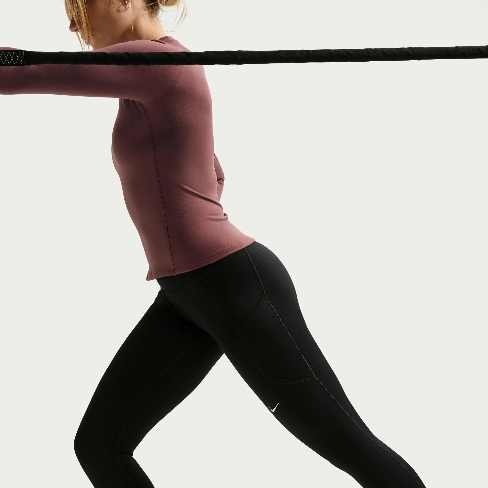 Nike Damskie legginsy Df One Hr 7/8 Pkt, czarny/biały, S