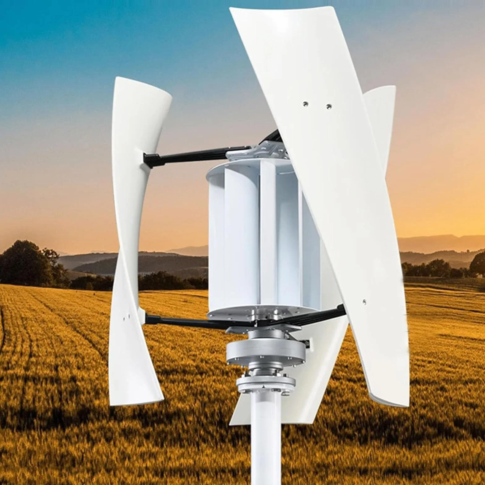 Zestaw generatora turbiny wiatrowej, lewitacja magnetyczna 3000 W, pionowa turbina wiatrowa z wodoodpornym regulatorem ładowania do domu, kampera, dachu, kompatybilna z 12 V, 24 V, 48 V, 220 V