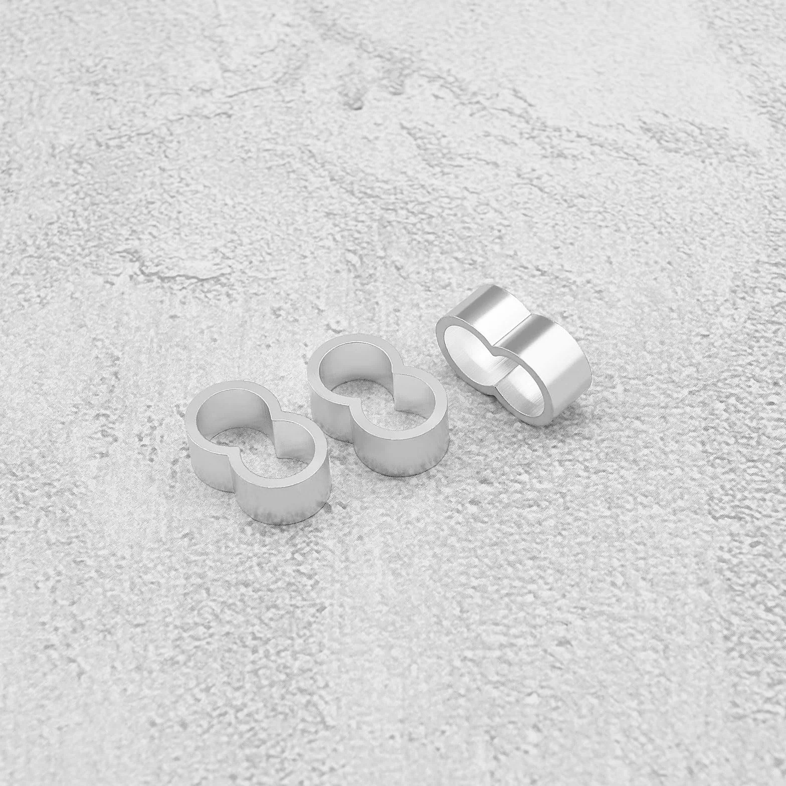 50 szt. zaciski dławika linowego aluminiowe zaciski do prasy kompatybilne z linami napinającymi 8 mm, tulejami zaciskowymi, akcesoria srebrne