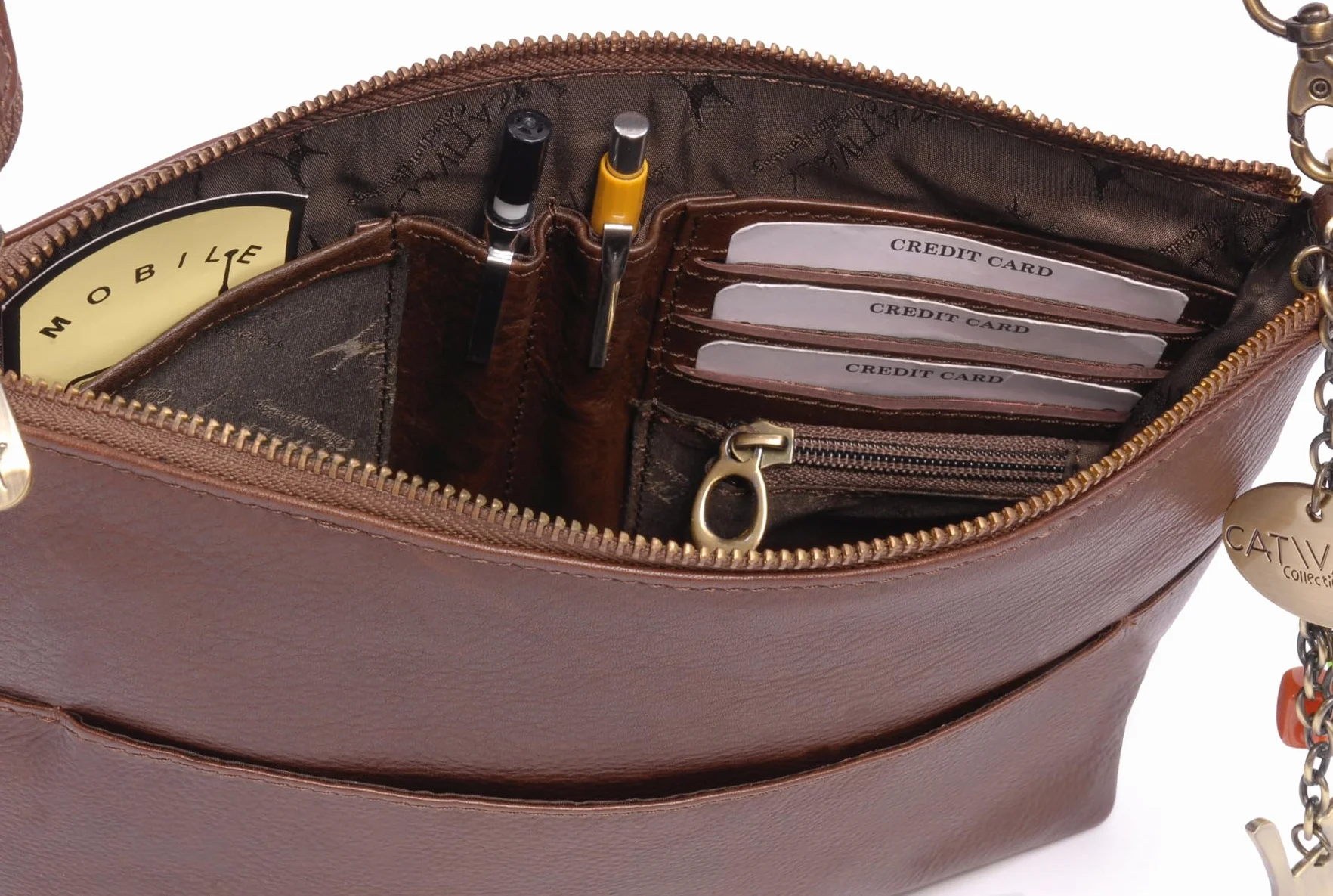 Catwalk Collection Skórzana Torebka Crossbody dla Kobiet Średnia Torba na Ramię Jenny