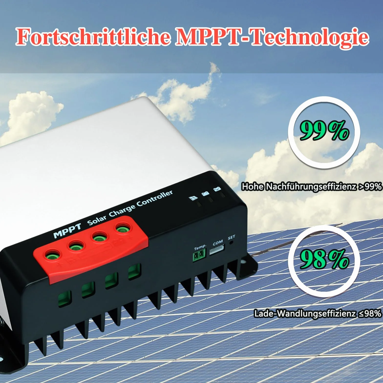 MPPT solarny regulator ładowania 30 A, wbudowany Bluetooth do mobilnej aplikacji, monitorowania i ustawiania, solarny regulator ładowania do AGM żelowy gęsto kwasowy, baterie litowe, do samochodów