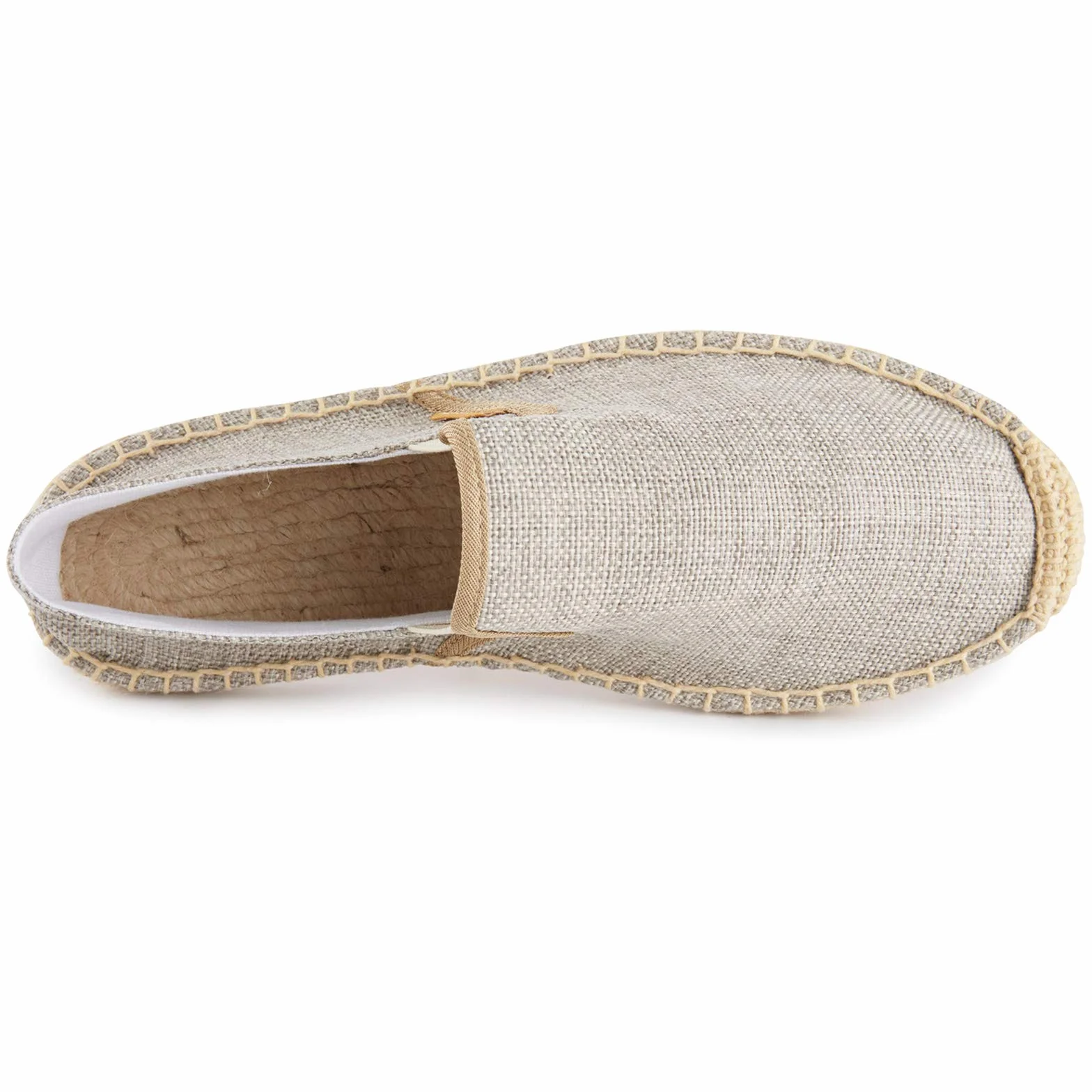 Alexis Leroy Jednolity kolor Slipper Espadryle Męski Flats Slip-On z płótna żaglowego Beżowy 45 EU