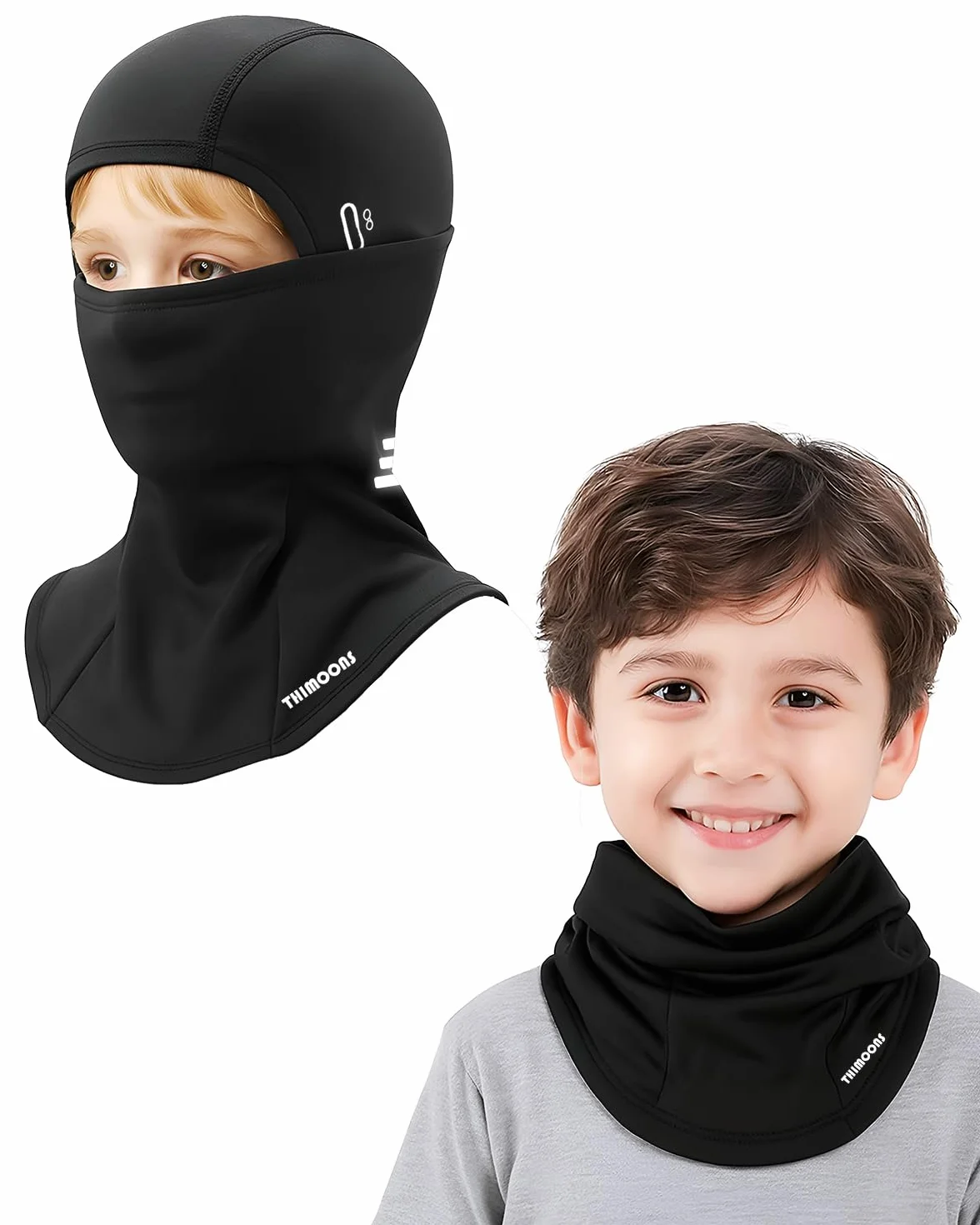 Kominiarka dziecięca na zimę, wiatroszczelna, ciepła kominiarka, z odblaskami, na rower, snowboard, narty, dla chłopców i dziewczynek