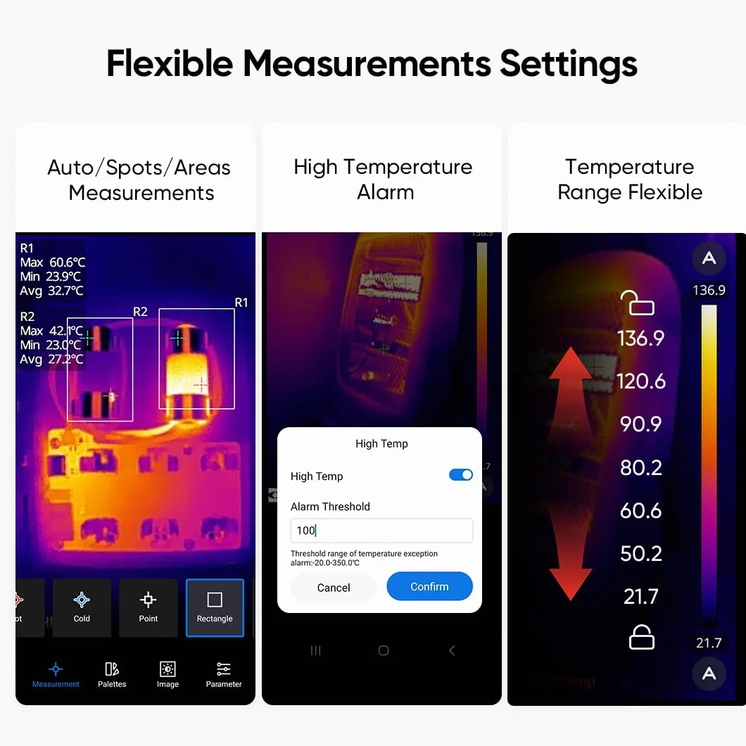 Kamera termowizyjna HIKMICRO Mini2 z systemem Android, rozdzielczość 256 x 192 podczerwieni, częstotliwość odświeżania 25 Hz, szeroki kąt 50°, 49 152 pikseli, -20°C do 350°C, USB-C (nie dla iPhone'a)