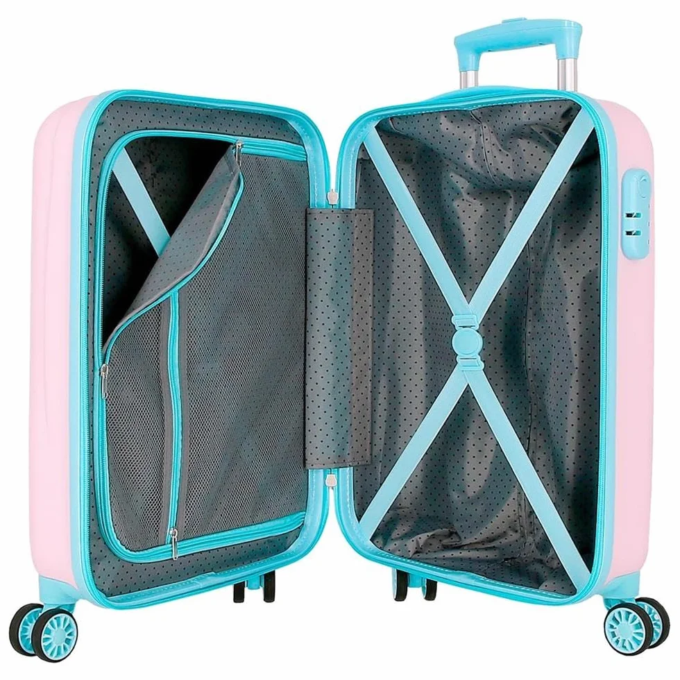 Joumma Disney Stitch różowa walizka kabinowa 38x55x20 cm sztywny ABS 35 l bagaż podręczny