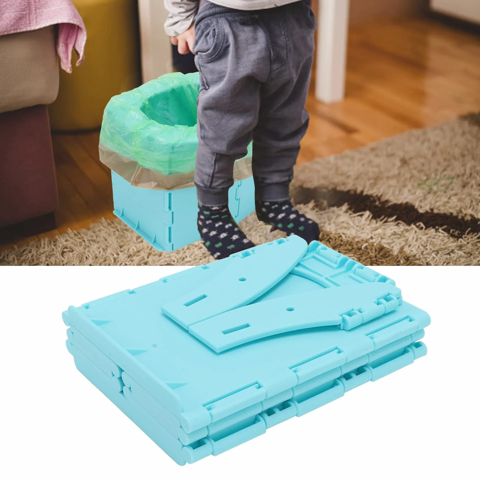 Travel Potty for Kids, Reusable Portable Folding Potty for Toddler, Toilet for Outdoor Camping, Toddler Potty Seat for Outdoor Emergency Camping
