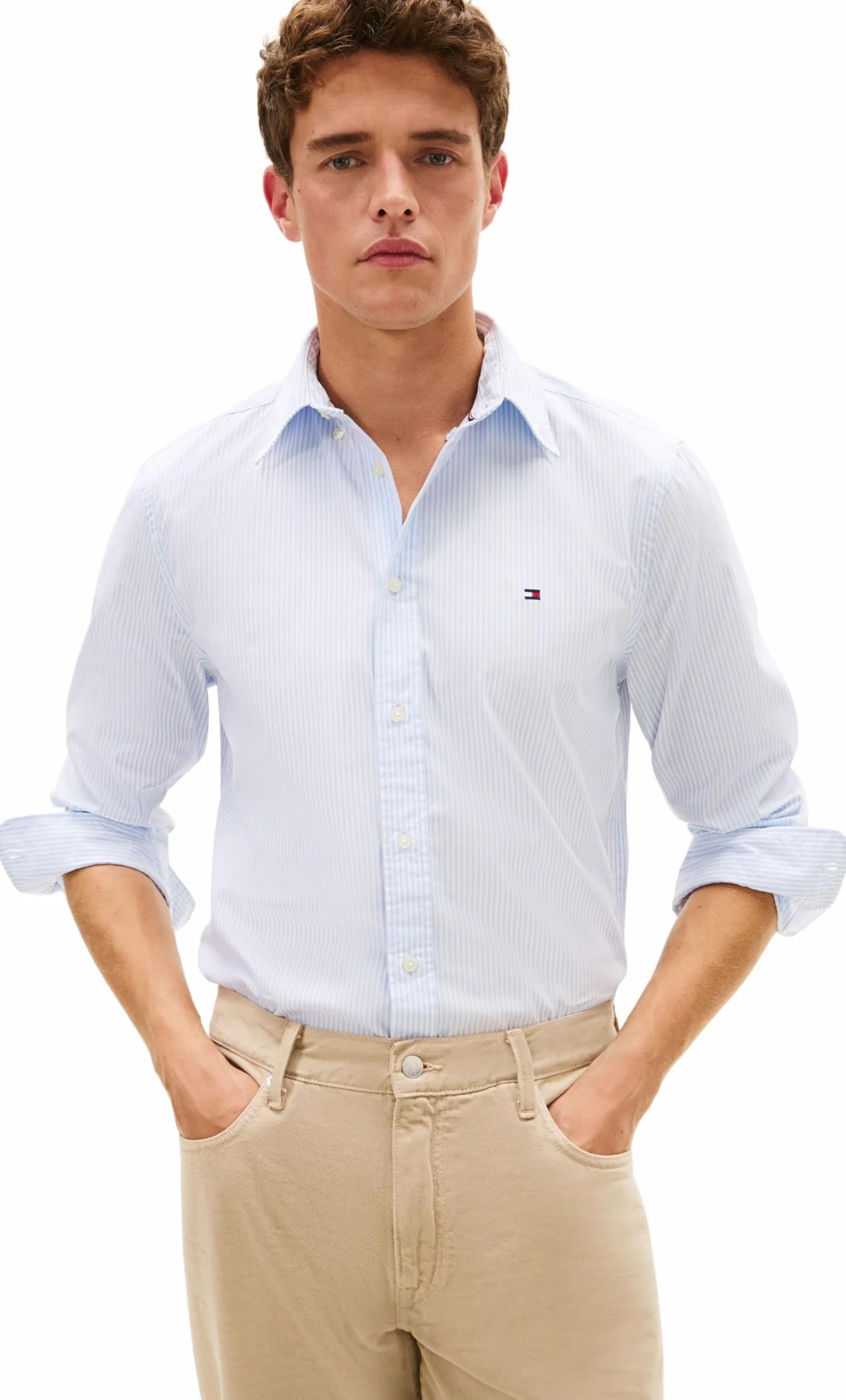 Tommy Hilfiger Koszula L/S Mężczyźni Core Flex Pop Classic Stp Shirt Mw0mw41403