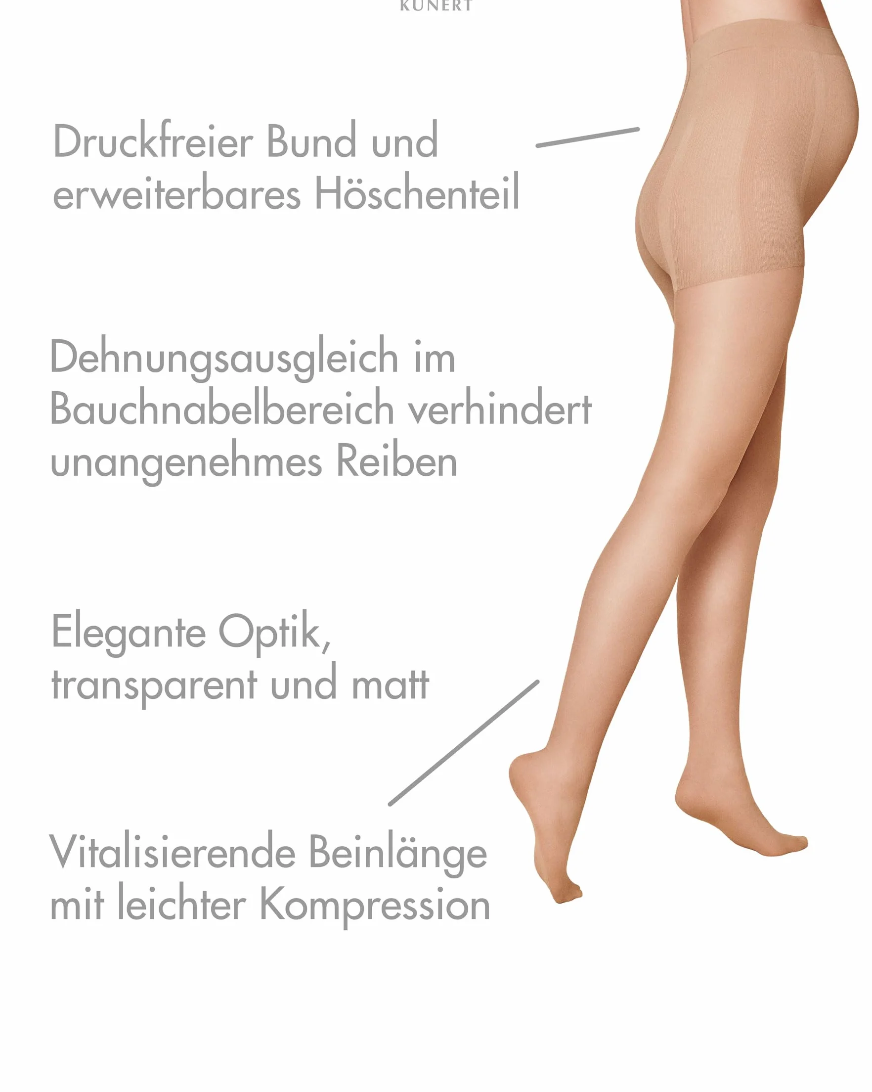 KUNERT rajstopy ciążowe damskie, CASHMERE, 44-46