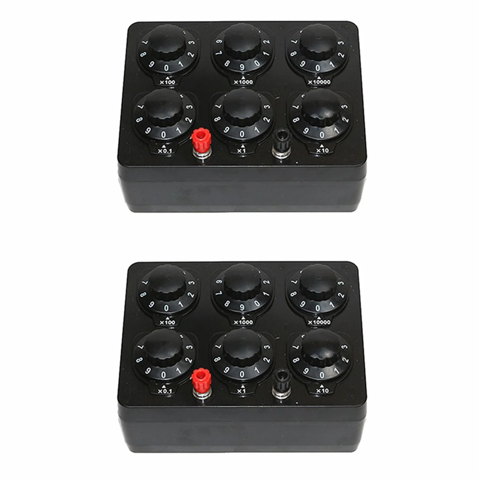 2X 0-99999.9 Ohm Prosta skrzynka oporowa zmienna dokładność rezystancja dekada Instrument dydaktyczny pudełko oporu dydaktycznego