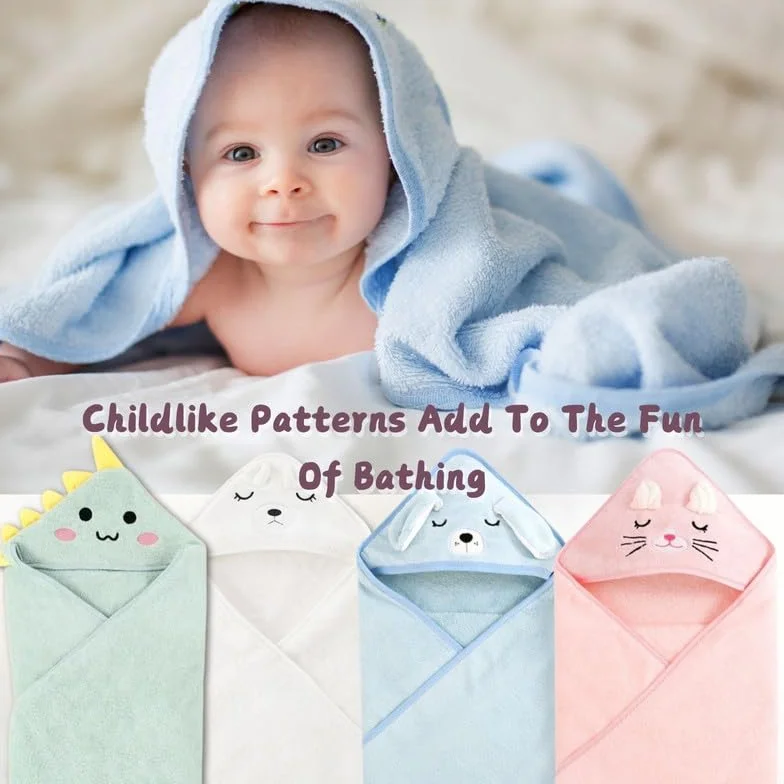 Ręcznik z kapturem dla niemowląt, 80x80 cm, Baby Bath Towel