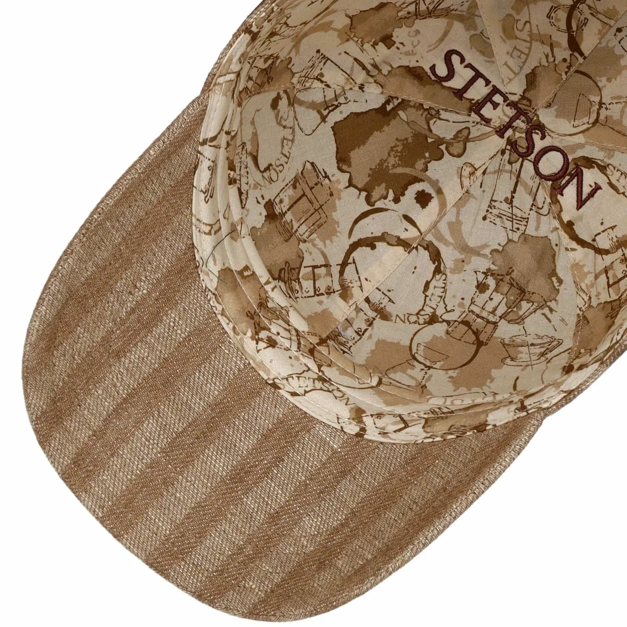 Stetson Barista czapka baseballowa w paski wielokolorowa kawa barwiona pasek z tyłu unisex wiosna lato zima