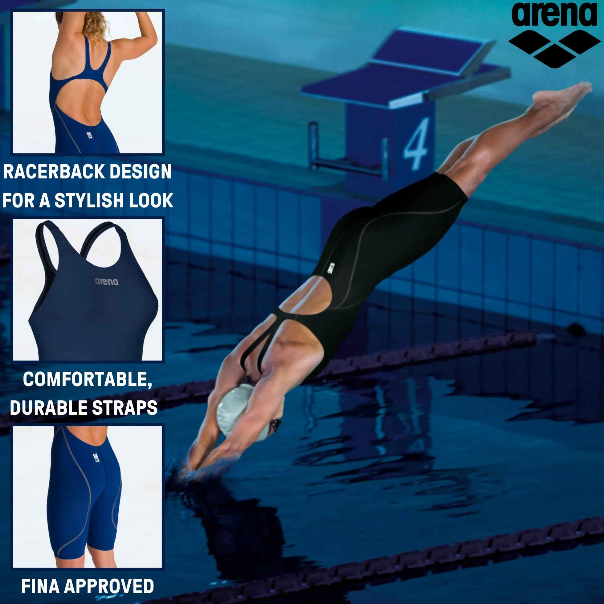 Arena Dziewczynki Powerskin St 2.0 2776 Strój Kąpielowy, Czarny, 128 cm