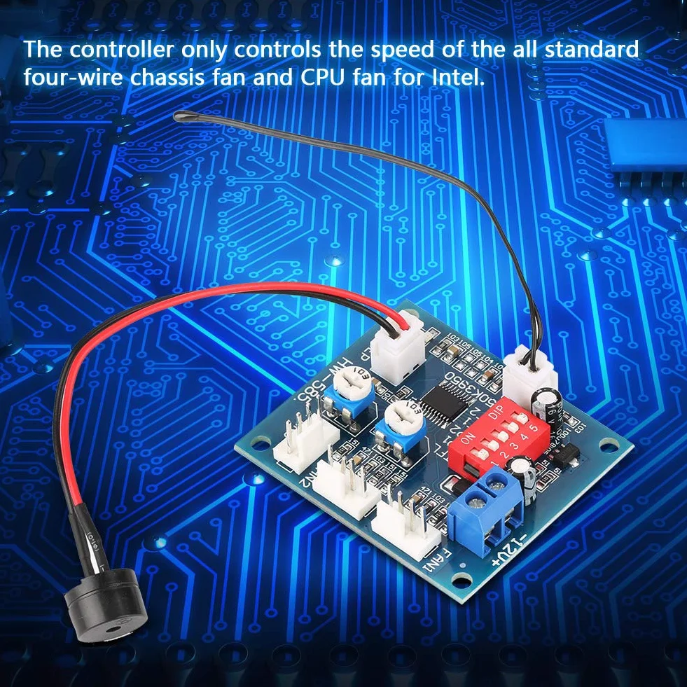 Regulator prędkości, czteroprzewodowy termostat DC 12 V Wentylator PWM Moduł regulatora prędkości do sondy PC Buzzle, kontroler wentylatora