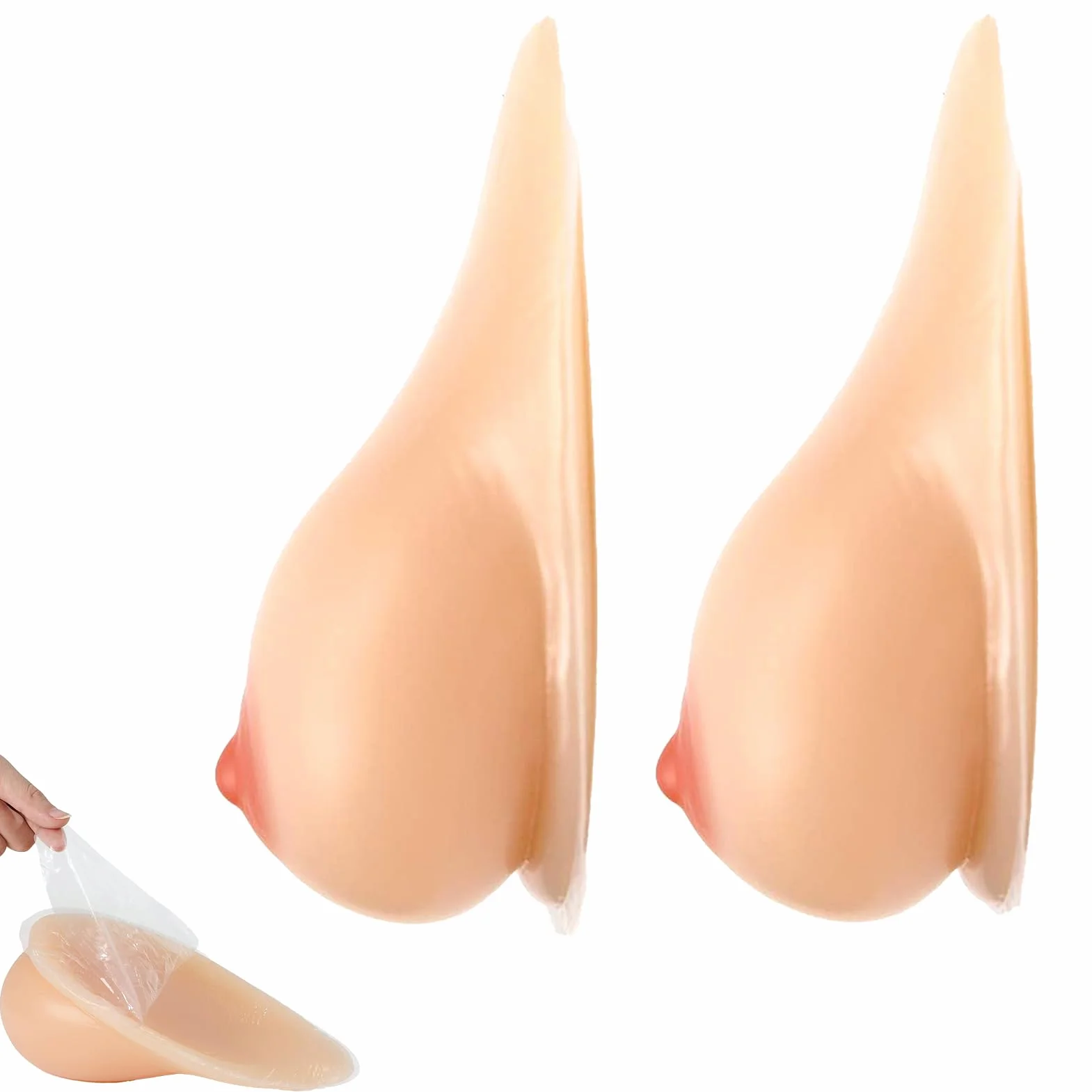 Samoprzylepne realistyczne protezy piersi silikonowe 1 para B-EE Cup do mastektomii crossdress cosplay nude