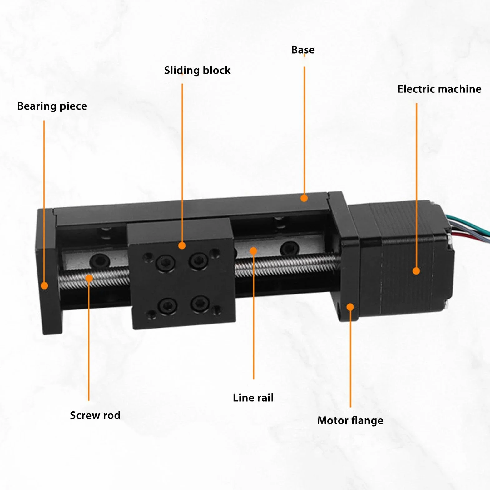Asixxsix Mini Liniowy Siłownik Slajdów do Przewodnika Szyny, Liniowy Siłownik Sloty z Silnikiem Krokowym NEMA 11, 100 Mm Efektywna długość Podróży dla CNC Routeter Machine