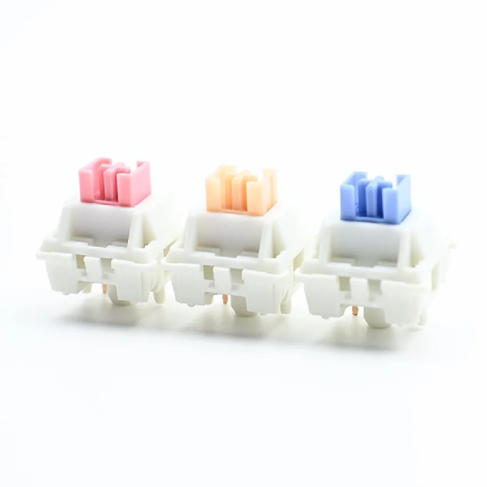 Outemu Cream Pro Switch, 5Pin Pre-Lubed Linear/Silent/Clicky Switch For Custom Mechanical Keyboard (Color : Linear Cream Pink, Size : 90PCS)