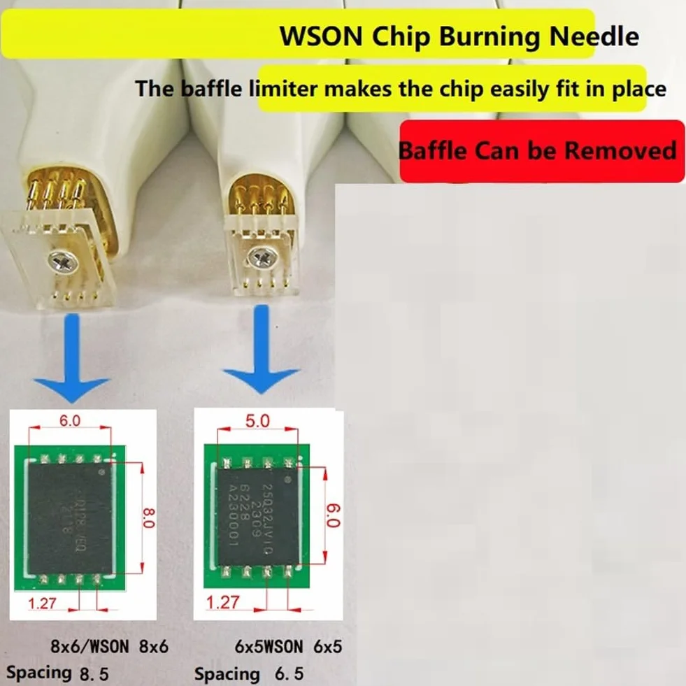 Booso 1 Wson Chip Download Burn Write Probe Spring Needle Flash Eeprom Chip Burner Cable Vsonwson 8x6mm 8.5mm