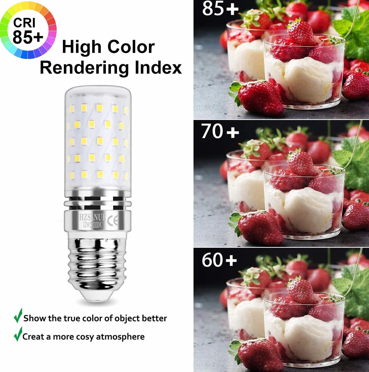 Żarówki LED E27 Kukurydziane 12W 3000K Ciepła Biel 1350 lm 4 szt