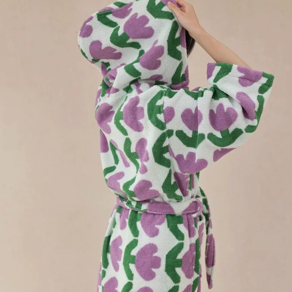 Damski szlafrok frotte, bawełniany szlafrok z kapturem, chłonny, gruby, długi szlafrok do spa, zimowy szlafrok pluszowy,B,One Size
