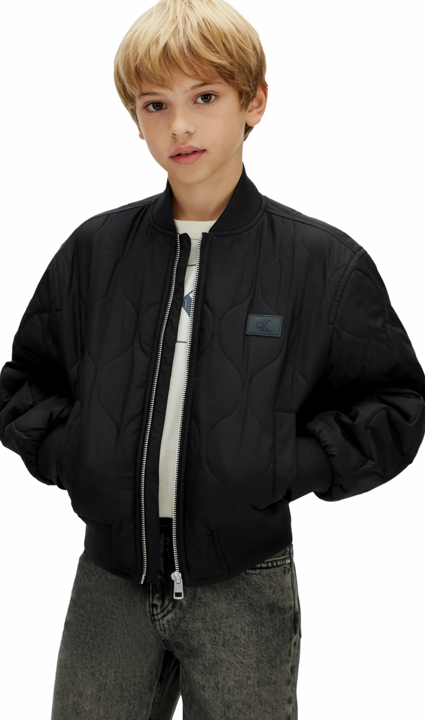 Calvin Klein Kurtka bomberka Chłopcy Quilted Bomber Jacket Ib0ib02627
