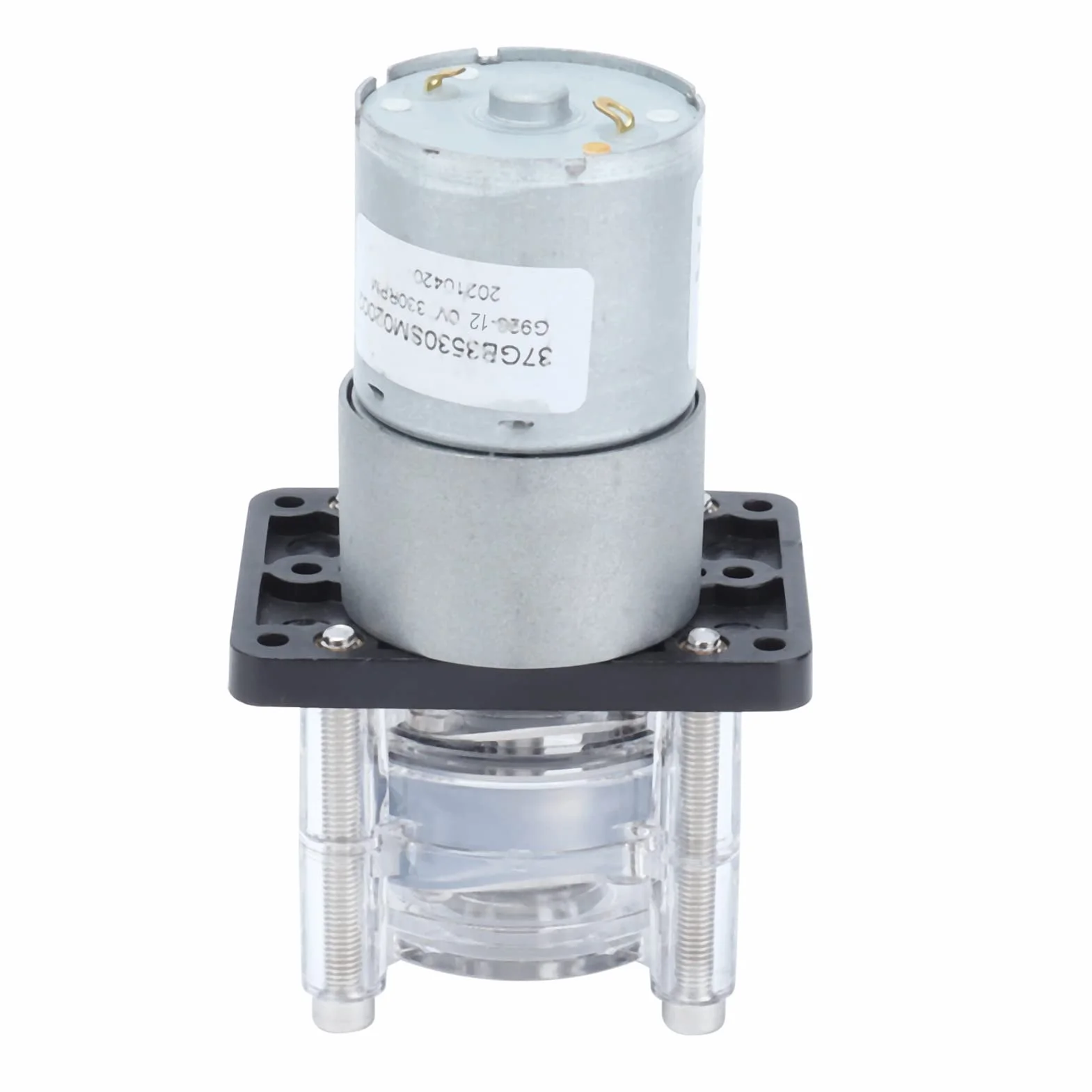Pompa perystaltyczna, 12V/24V DC 500ml/min DIY Pompa dozująca ciecz, Mała perystaltyczna pompa cieczy z silnikiem z przekładnią szczotkową DC do laboratorium analitycznego(12V)