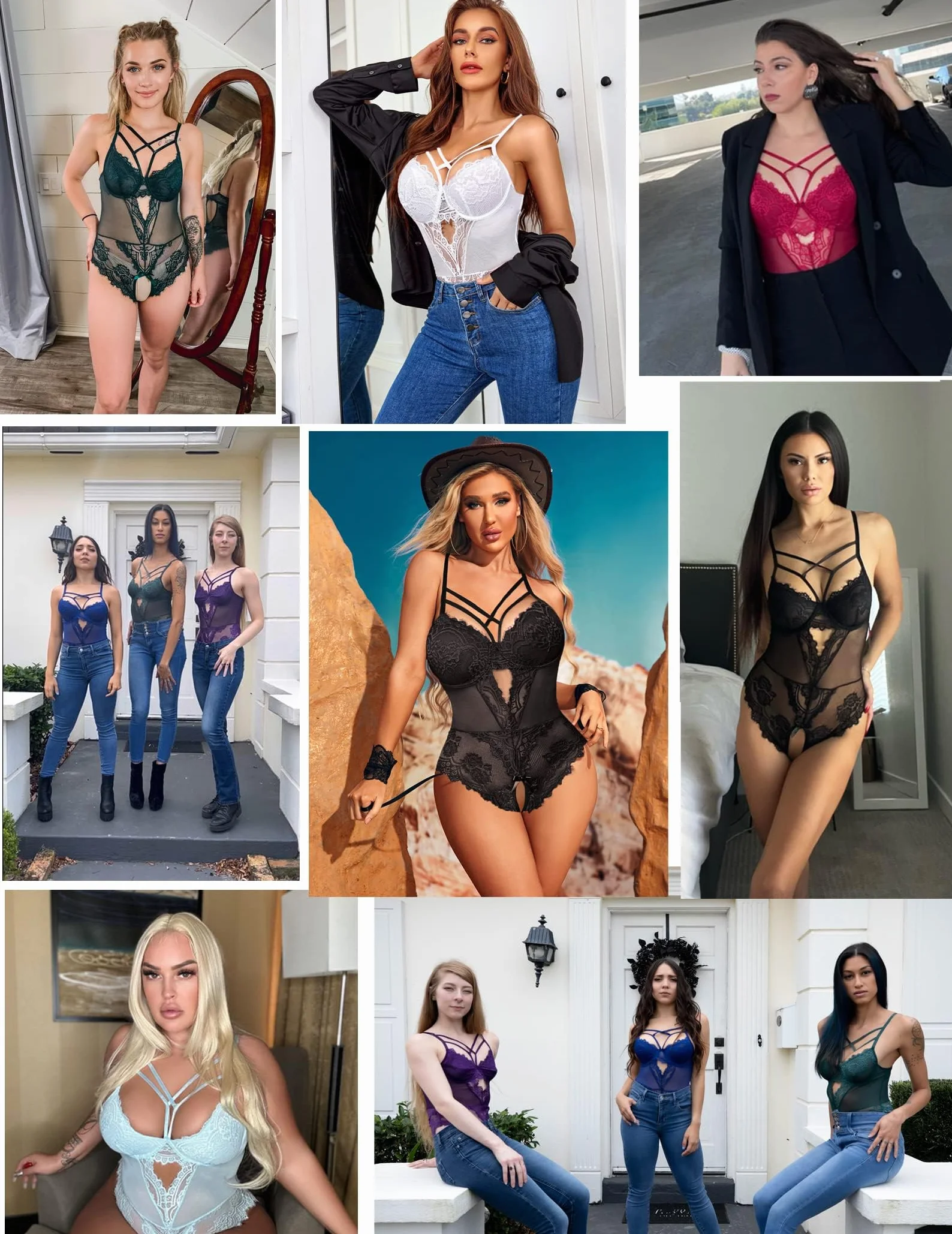 Avidlove Damska koronkowa bielizna erotyczna, gorset, Curvy Bodysuit Teddy One Piece