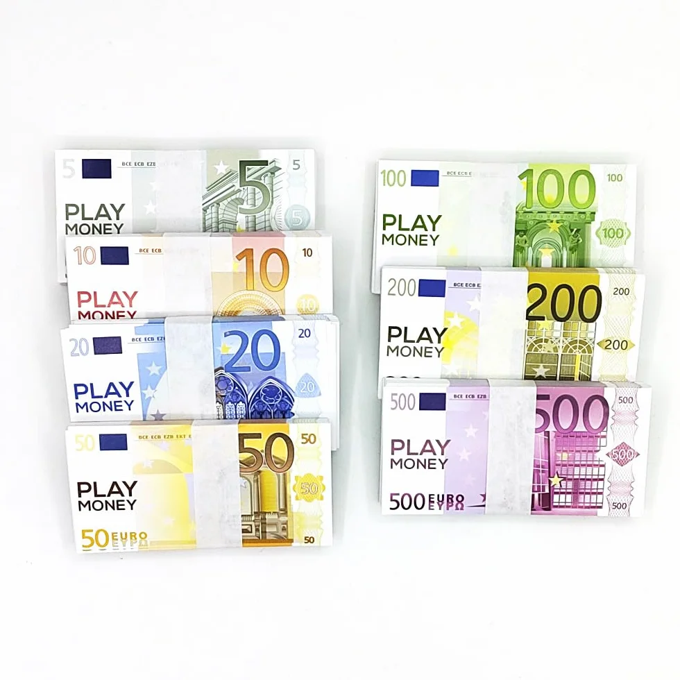 200 fałszywych banknotów, rekwizyty euro, fałszywe banknoty euro do kasy dziecięcej, 10 euro, zabawka na zakupy dla dzieci, liczydło dla dzieci, zasoby edukacyjne