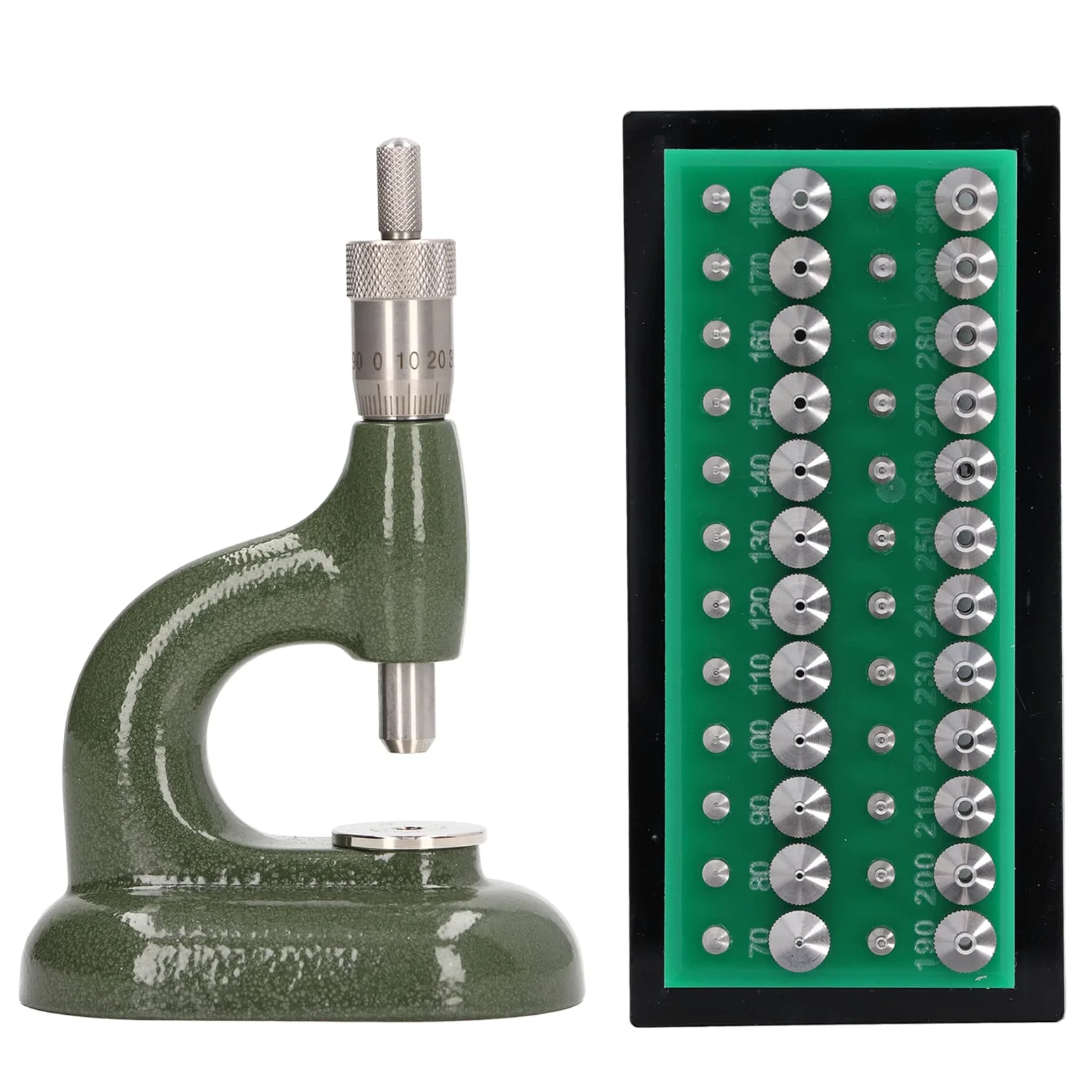 Yosoo Health Gear Zestaw Narzędzi do Naprawy Zegarków, Aluminiowy Stop do Zamykania Dekielków Zegarków z 48 Matrycami, Narzędzie Jubilerskie dla Zegarmistrzów