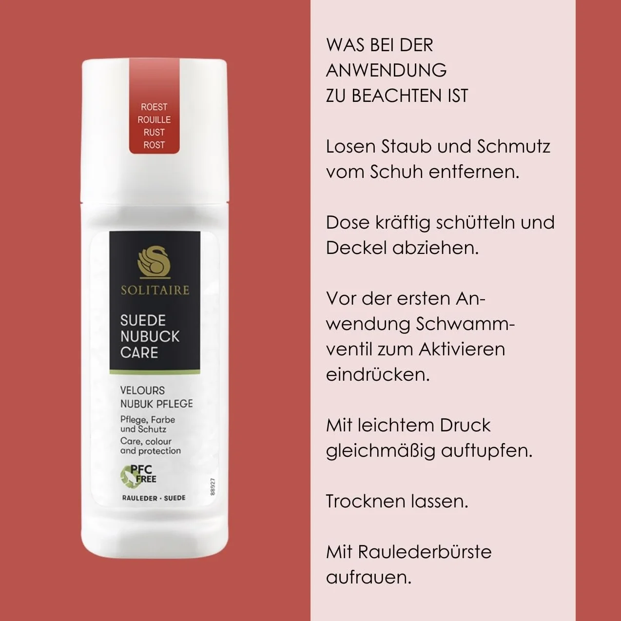 SOLITAIRE 906305 welurowa pielęgnacja nubuku 75 ml do zamszu i tekstyliów czerwony rdzawy