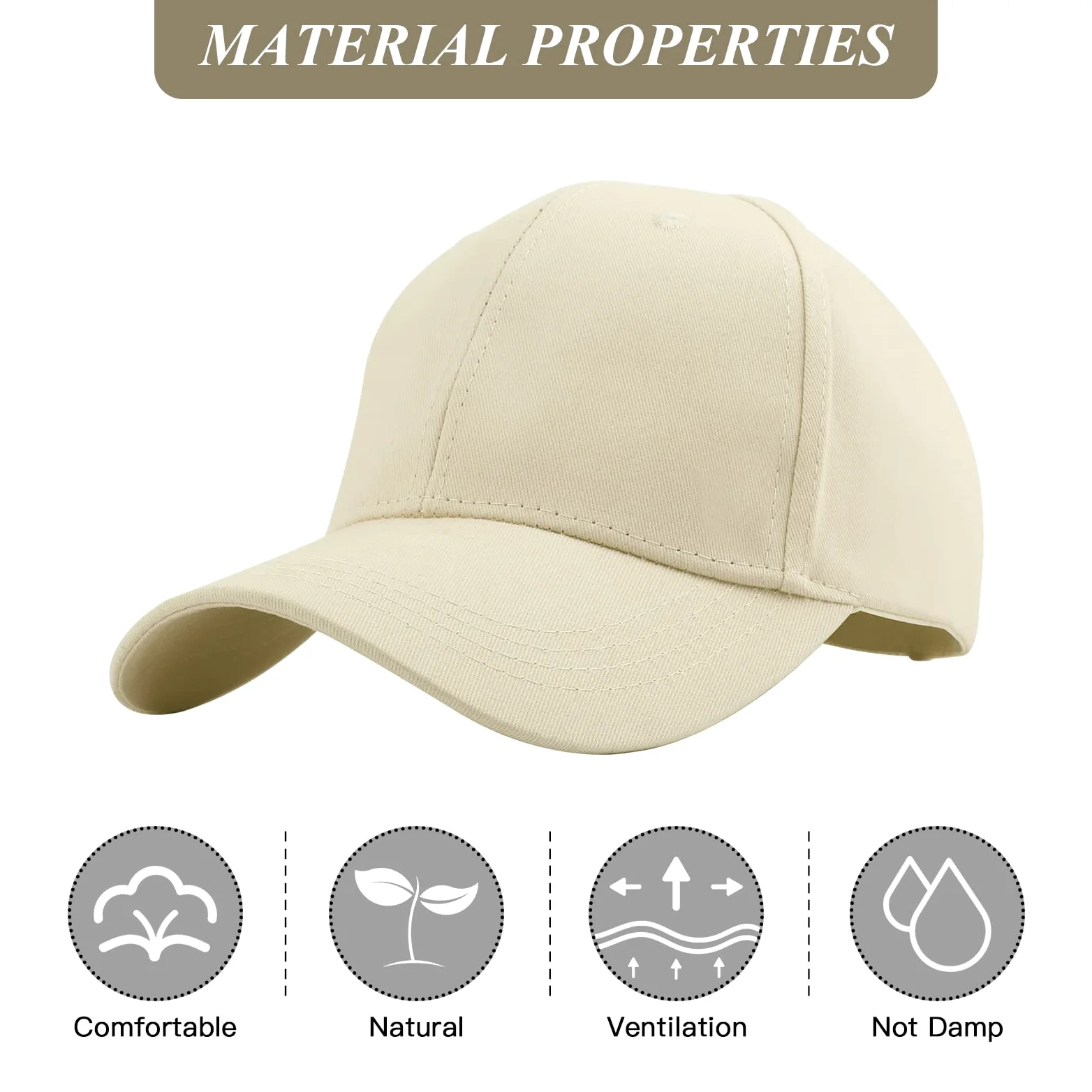 Damska czapka z daszkiem z kucykiem, unisex regulowana wysoka niechlujna czapka z kucykiem, klasyczne czapki na zewnątrz w jednolitym kolorze z pętlą na kucyk, Beige, Rozmiar uniwersalny