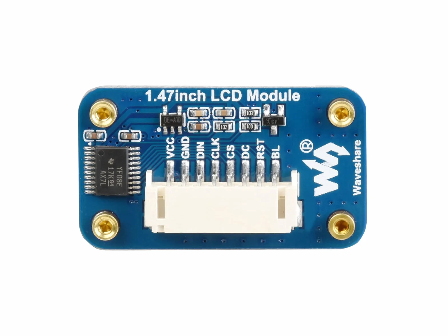 Waveshare 1.47inch LCD Display Module Compatible with Raspberry Pi Rounded Corners 172×320 Resolution with SPI Interface