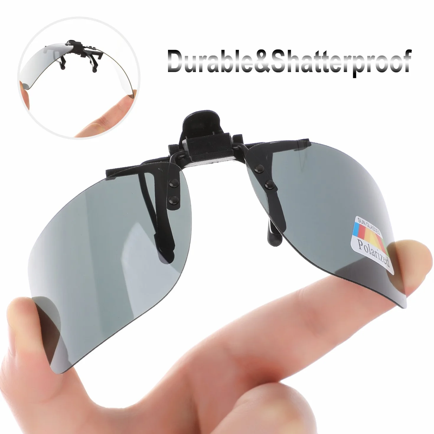 Hifot Okulary przeciwsłoneczne z klipsem, 2 sztuki, polaryzacyjne soczewki dopasowane do okularów korekcyjnych, odwracane, krótkowzroczne okulary przeciwsłoneczne bez oprawek