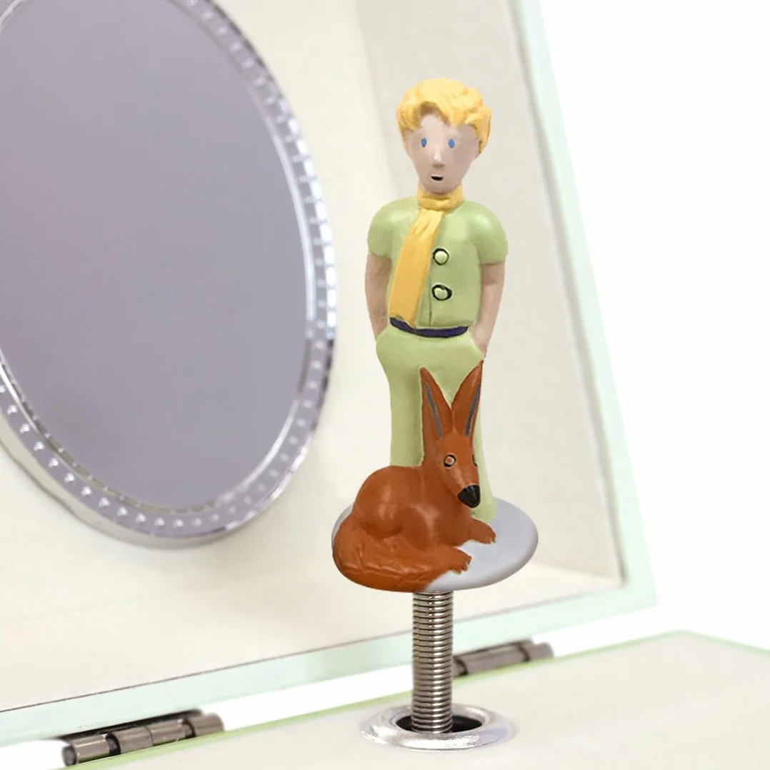 TROUSSELIER - Le Petit Prince. Saint Exupéry - Pudełko ze skarbami i biżuterią muzyczną - Idealny prezent dla dzieci - Świeci w nocy - Muzyka Walc d'Amelie Poulain - Colori Green