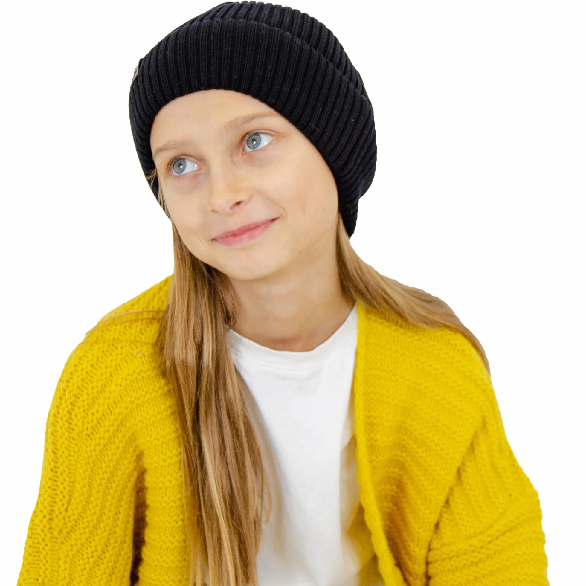 molti Dziecięca czapka beanie, 100% wełna z merynosów, dzianina, bez pomponu, oddychająca i wygodna, rozmiar 52-54, w 5 kolorach