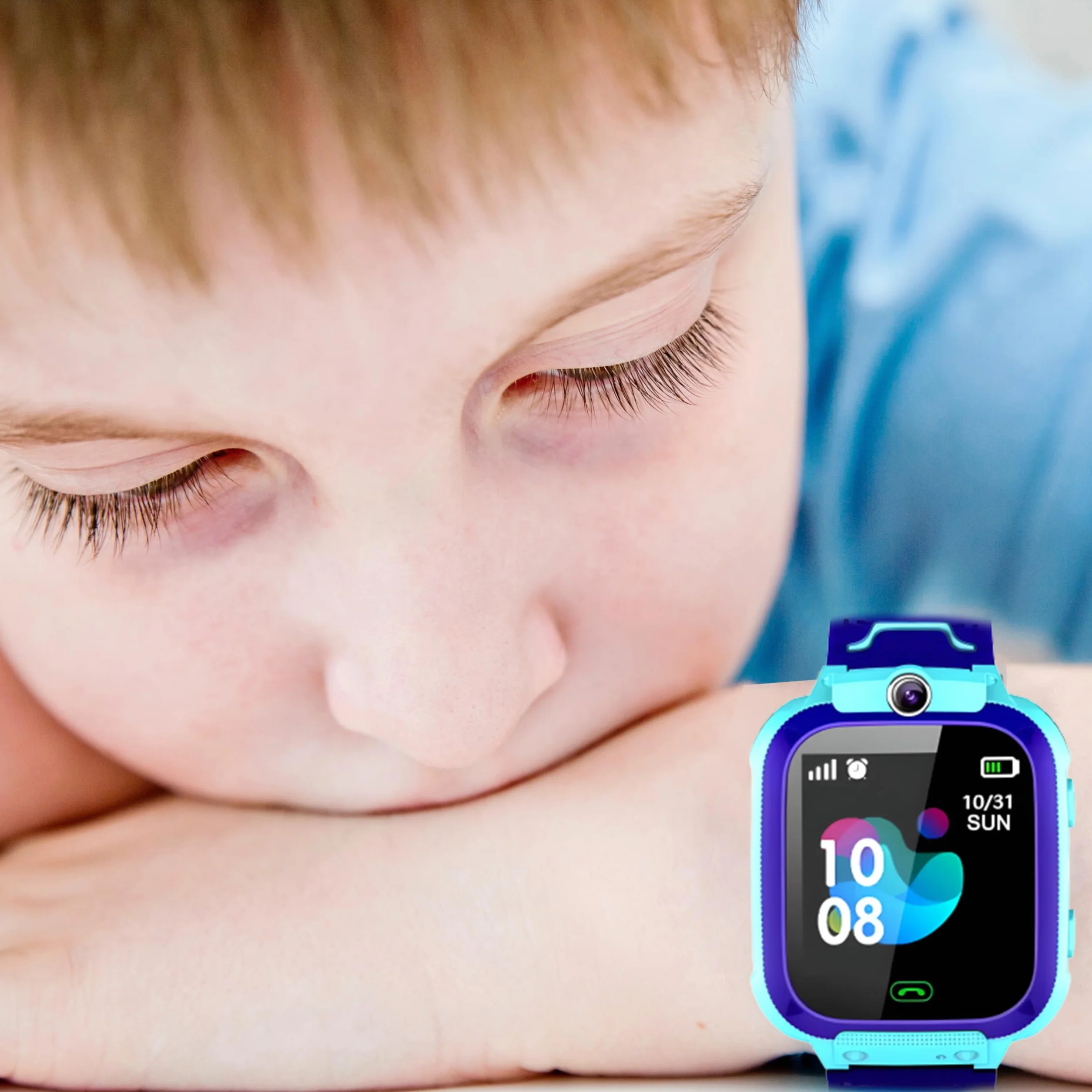 Retoo Smartwatch dla Dzieci GPS SOS Telefon Zegarek na Rękę Niebieski