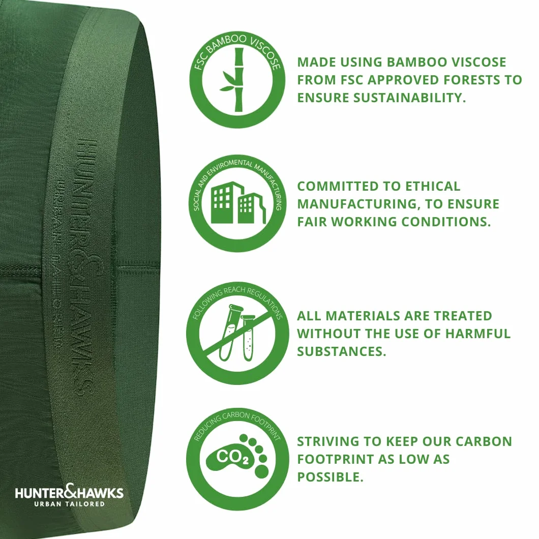 HUNTER&HAWKS Men's 4 pack Bamboo Briefs, S-6XL, Soft, Antibacterial and Breathable Underwear, Cool Dry Mens Briefs, Perfect Fitting