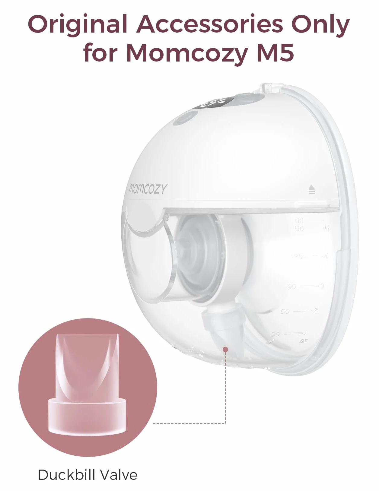 Momcozy Zawory Duckbill M5, 4 sztuki, części zamienne do laktatora M5