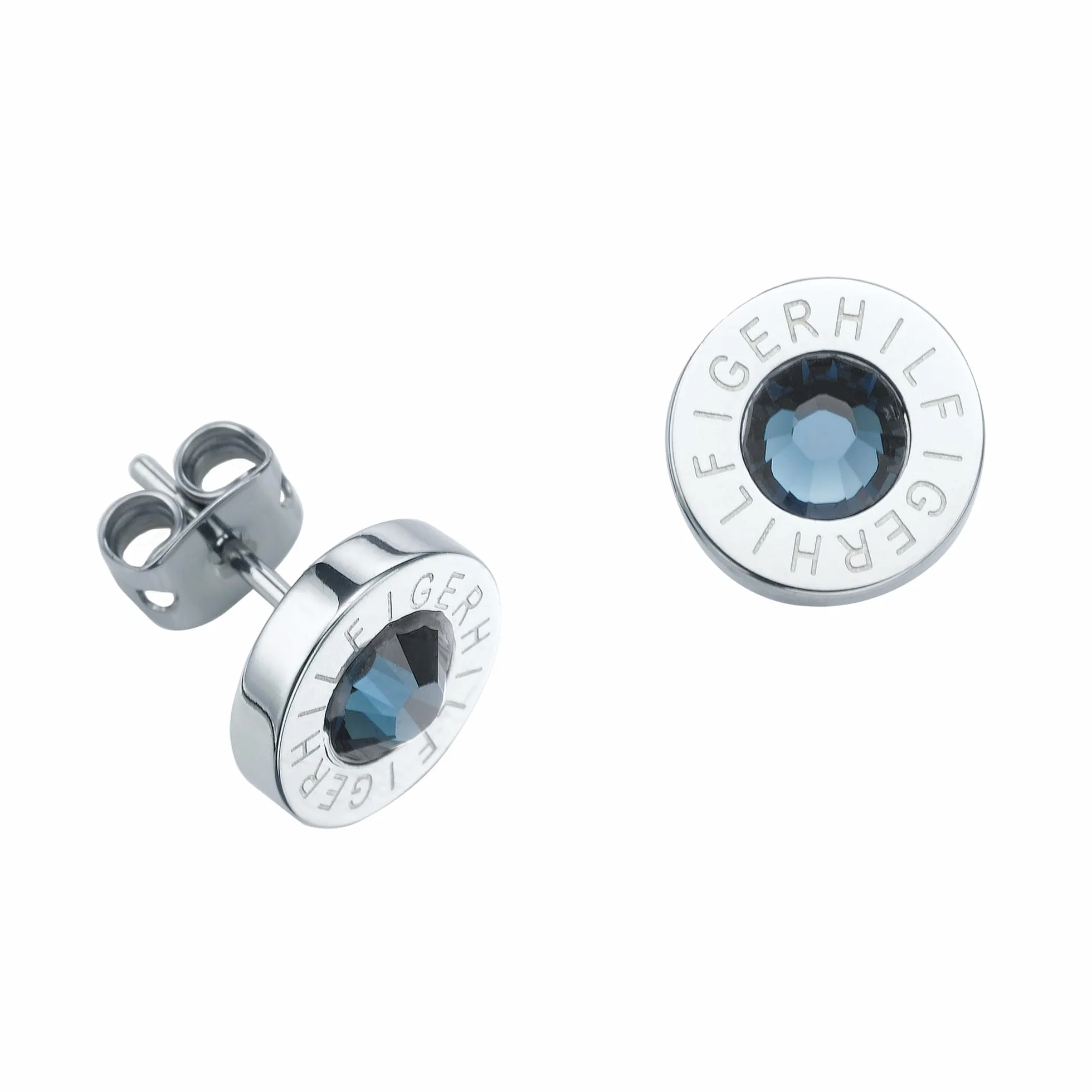 Tommy Hilfiger Damen-Ohrstecker Edelstahl Zirkonia 0.9 cm blau 2700260
