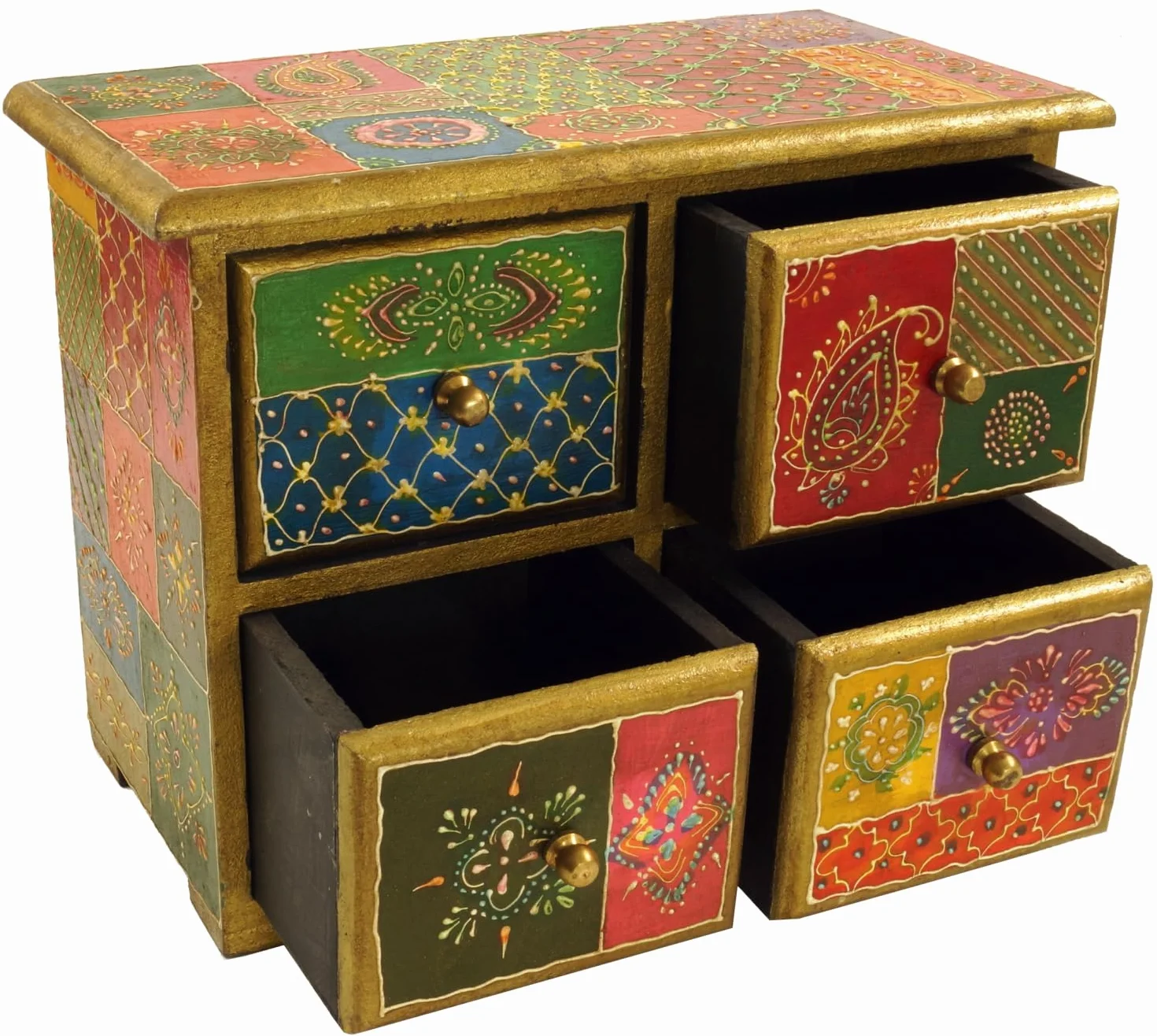 GURU SHOP Szafka apteczna ręcznie malowana z szufladami 20 x 24 x 13 cm
