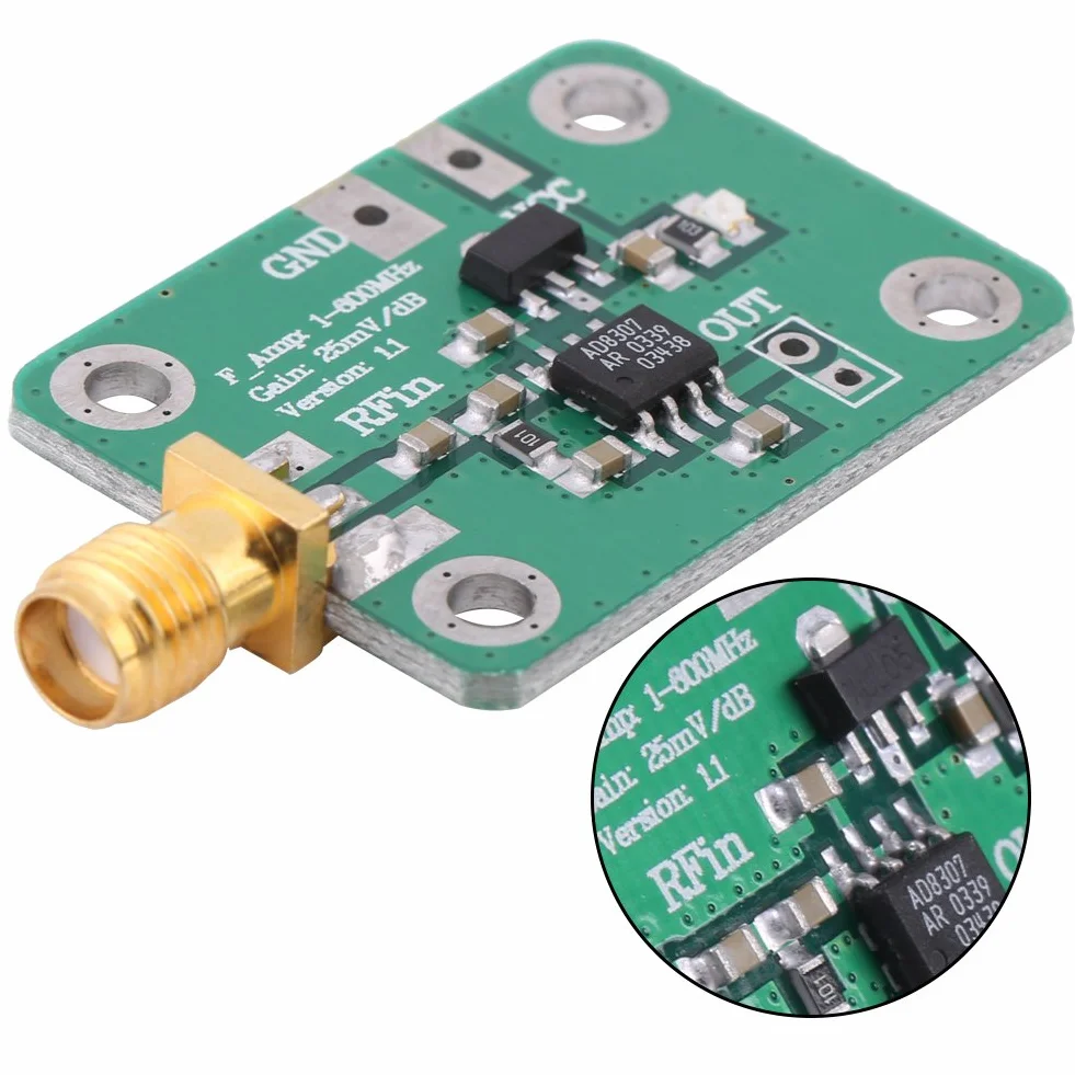Moduł detektora logarytmicznego RF Akozon 1-600MHz Tester mocy sygnału wysokiej częstotliwości -74dBm do 18dBm Wykrywanie częstotliwości radiowej