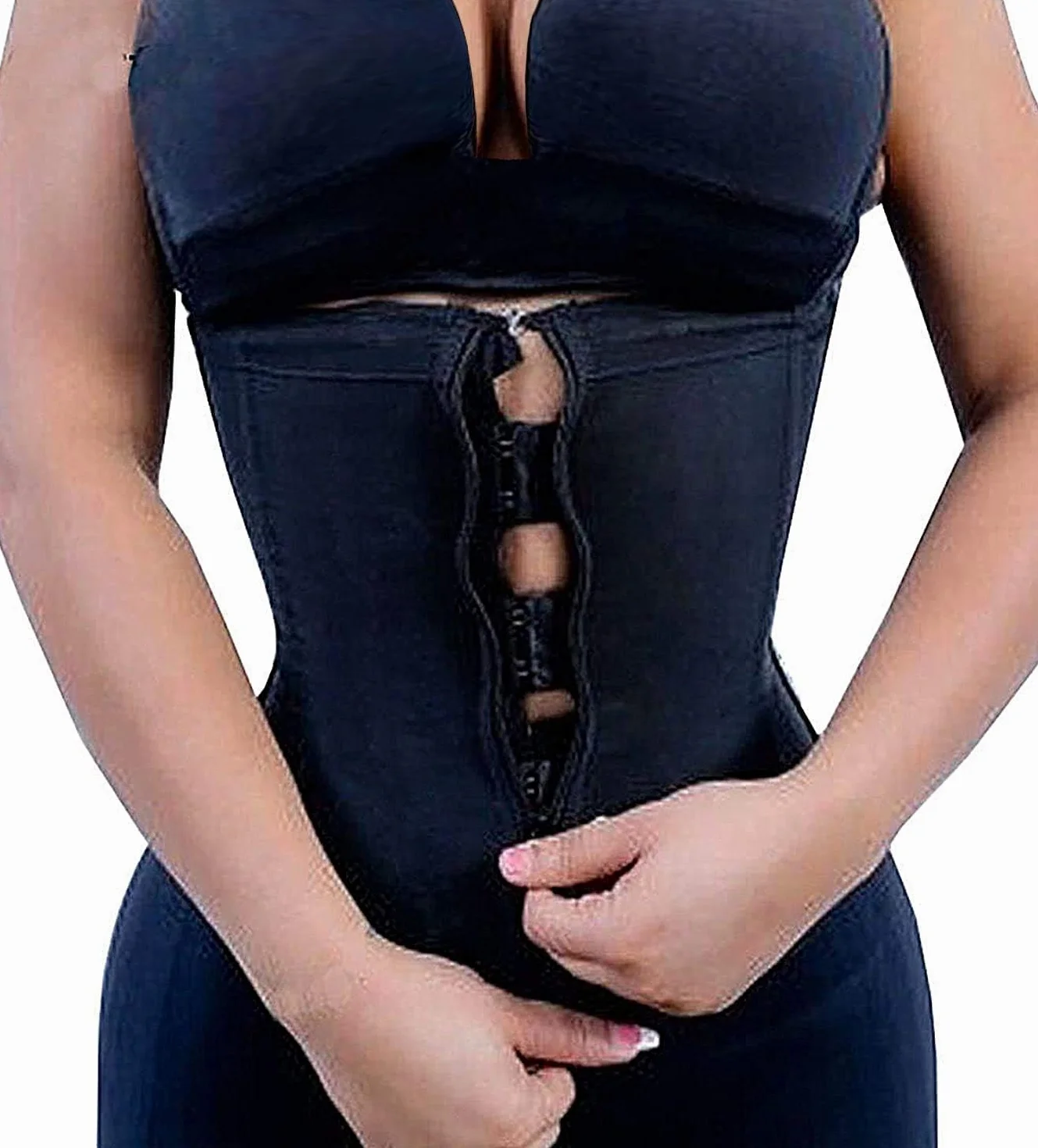 YIANNA Waist Trainer damski gorset wyszczuplający brzuch, zamek błyskawiczny, gorset sportowy