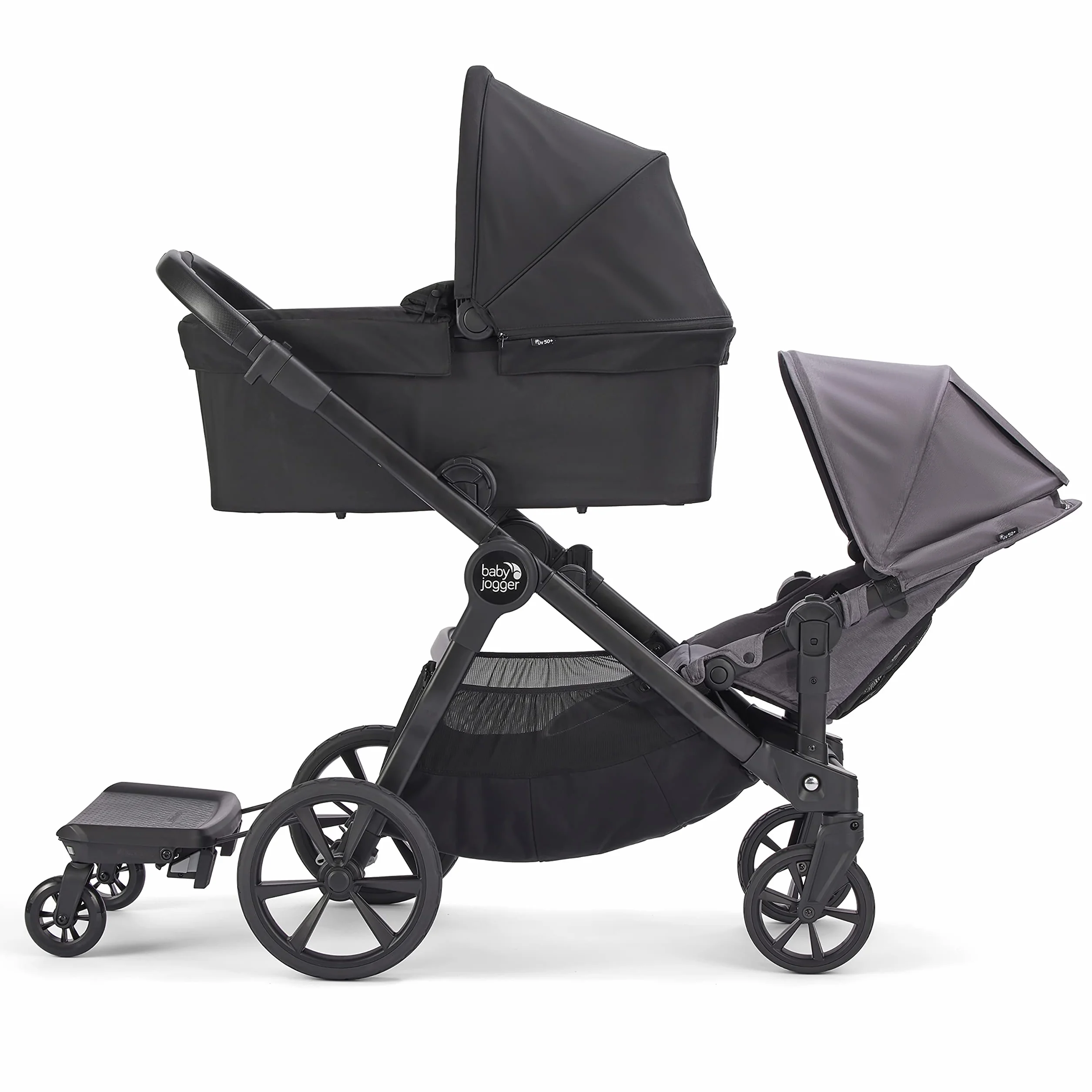 Baby Jogger City Select 2 modułowy wózek dla rodzeństwa, bliźniaków | lekki i kompaktowy wózek dziecięcy kombi | 28 kombinacji | Radiant Slate