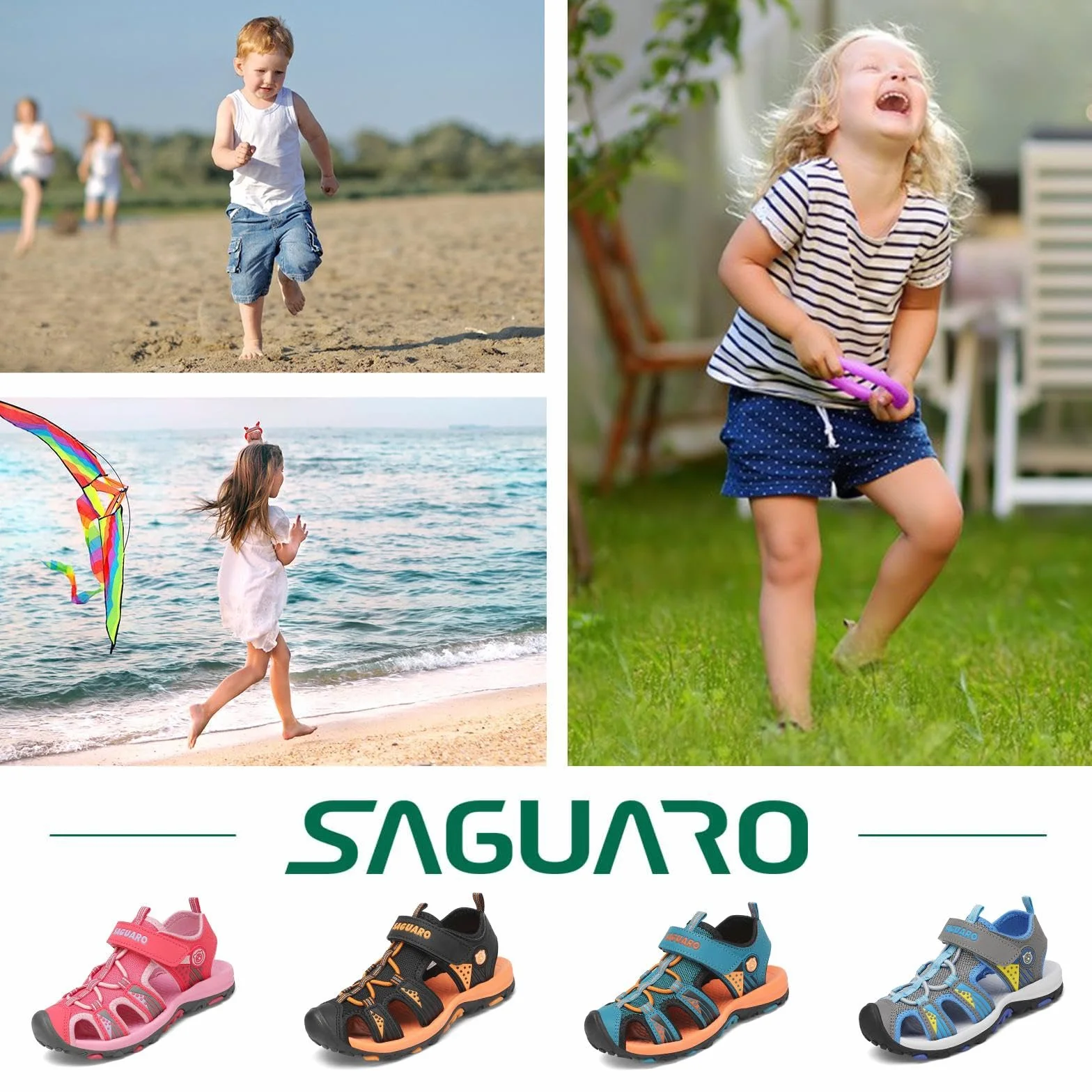 SAGUARO Sandały dla dzieci na lato plaża dziewczęce sportowe outdoorowe rozmiar 25-38 EU