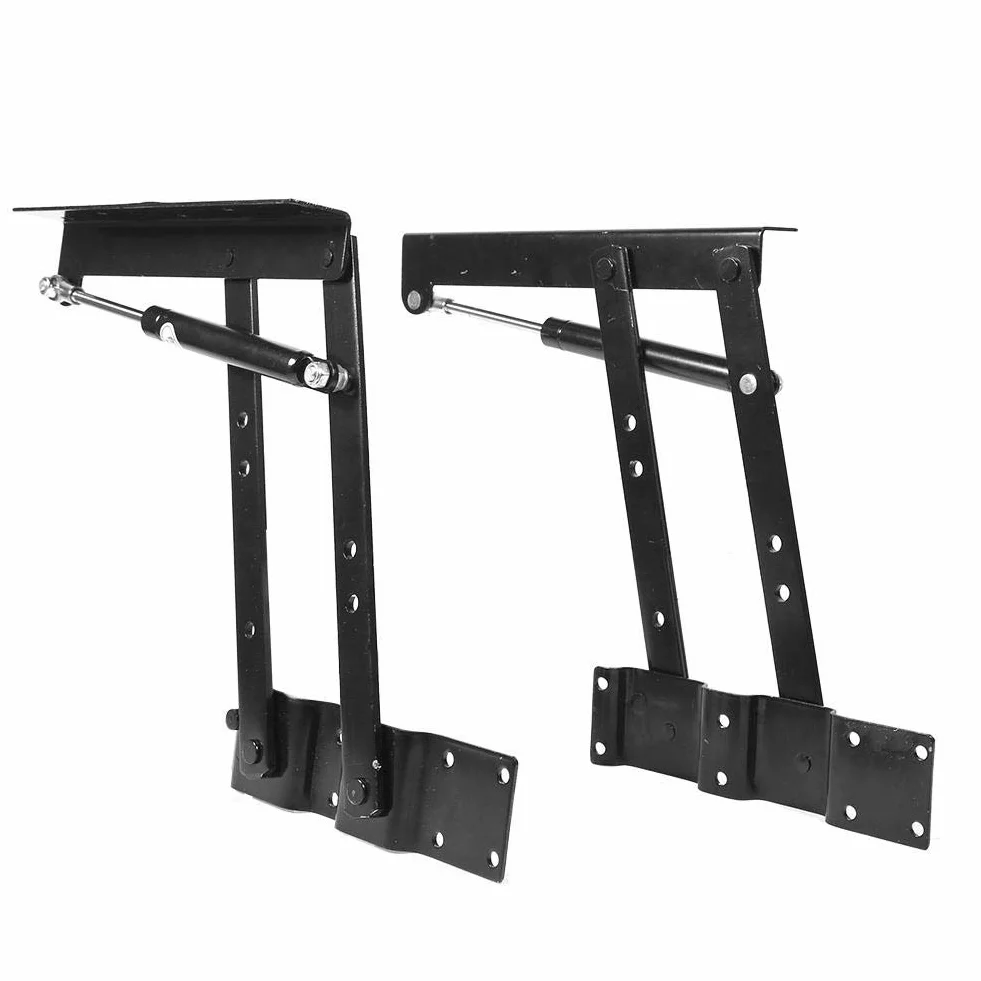 Zestaw zawiasów hydraulicznych, 2 sztuki, składana rama podnoszenia stolika kawowego, rama biurka stojącego, czarna, maksymalne obciążenie 50 kg, ochrona przed rdzą