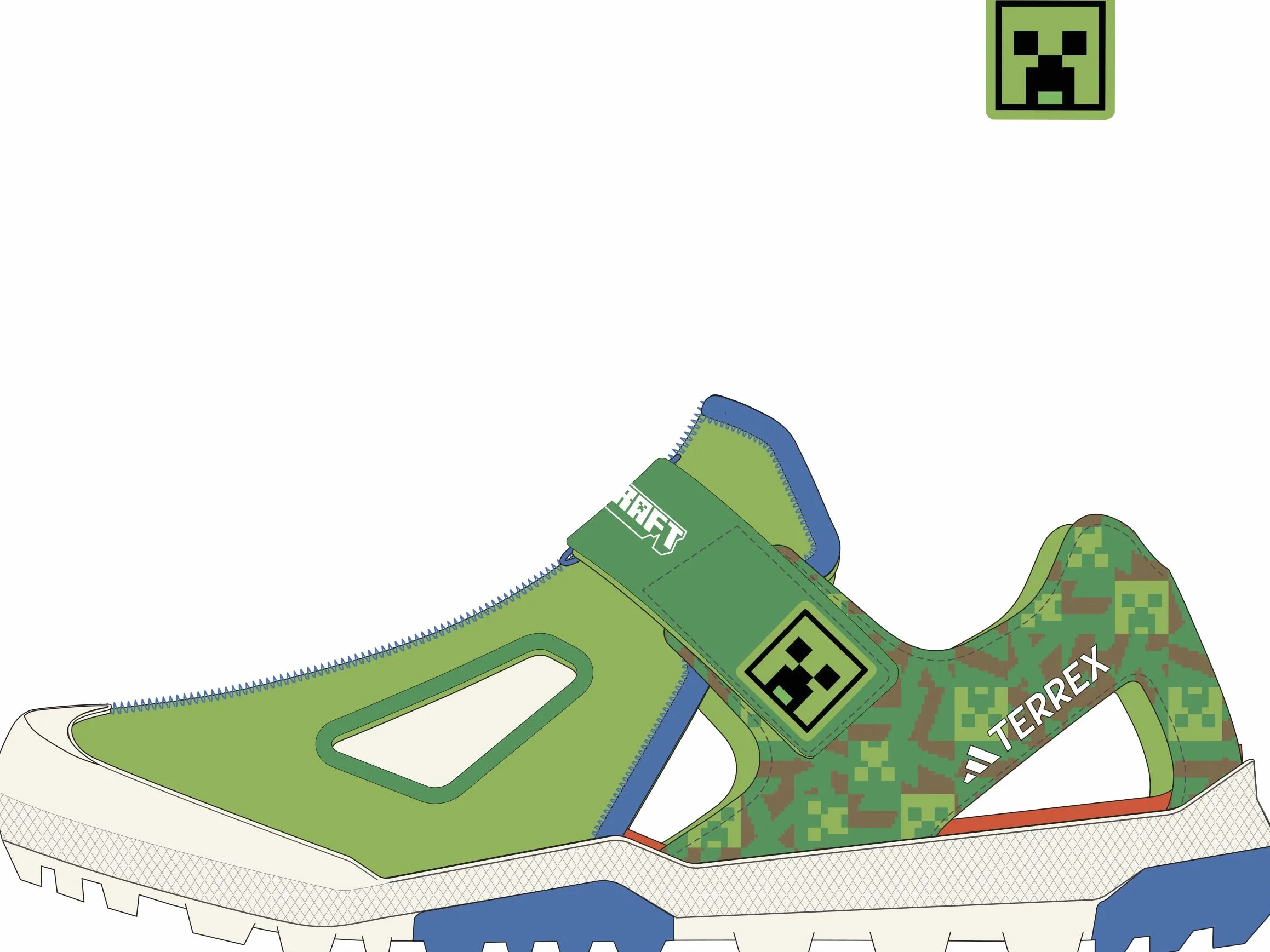 adidas Uniseks - dzieci Adidas Minecraft Terrex Captain Toey 2.0 SandalsSandał