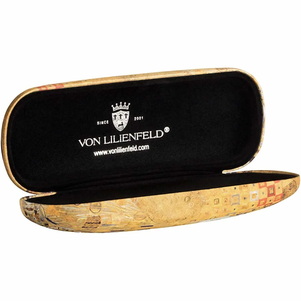 VON LILIENFELD futerał na okulary Gustav Klimt Adele okulary mikrofibra ściereczka do czyszczenia okularów pudełko na okulary solidny futerał pokryty tkaniną