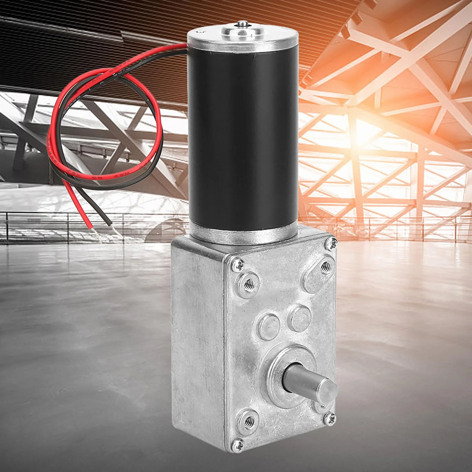 Silnik elektryczny 12V 50 RPM z przekładnią ślimakową, wysoki moment obrotowy, 8mm wał dwustronny, zmniejszona prędkość obrotowa