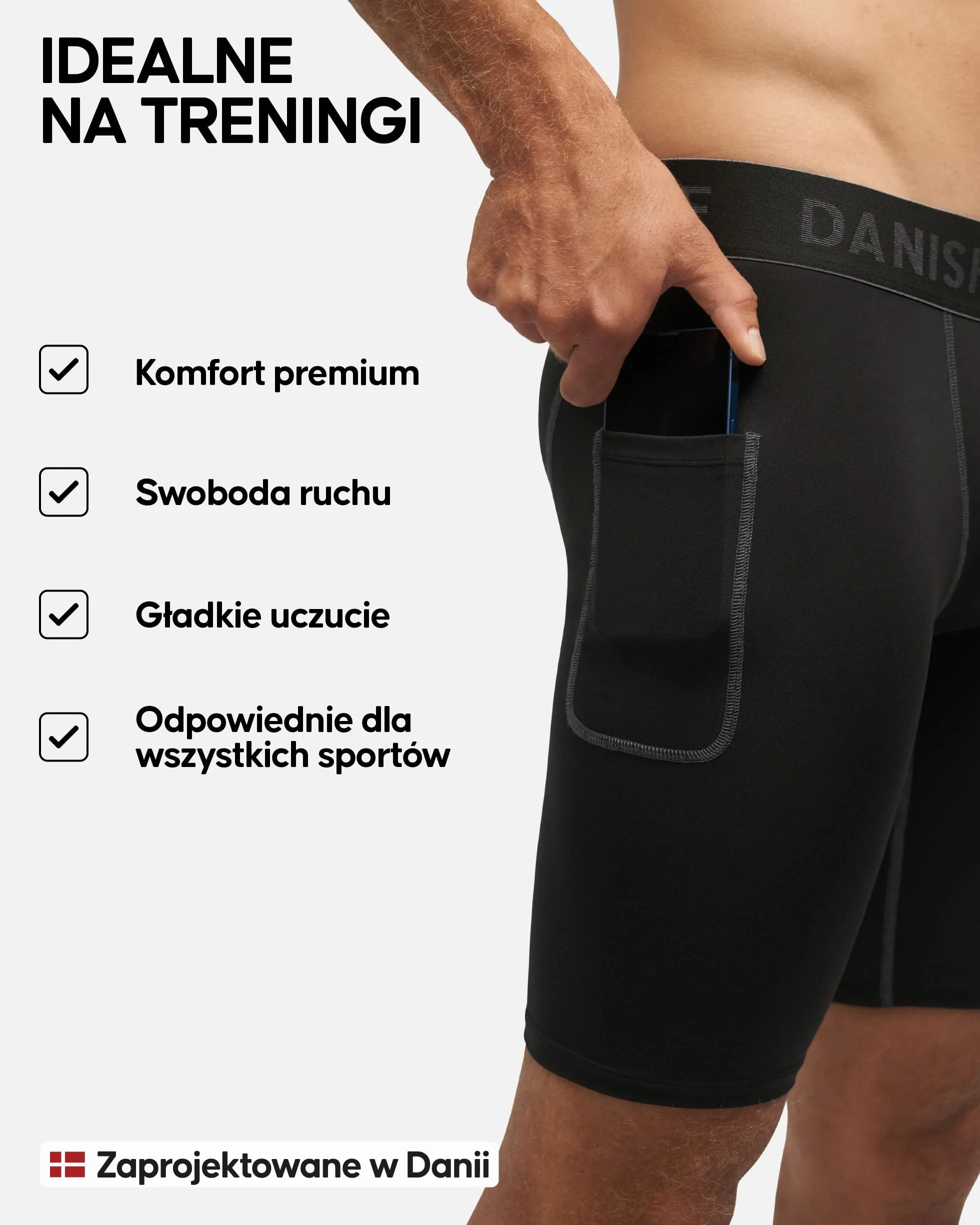 DANISH ENDURANCE Kompresyjne Spodenki Sportowe Męskie 2-PACK
