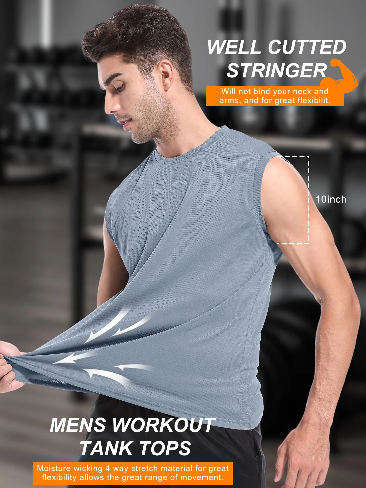 Holure 3-pak tank top męski, koszulka bez rękawów, koszulka bez rękawów, do fitnessu, kulturystyki, kamizelki, 3 sztuki